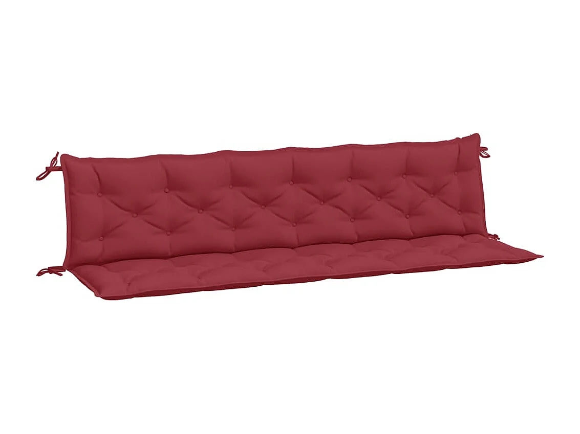 Coussins de banc de jardin lot de 2 rouge bordeaux tissu Oxford