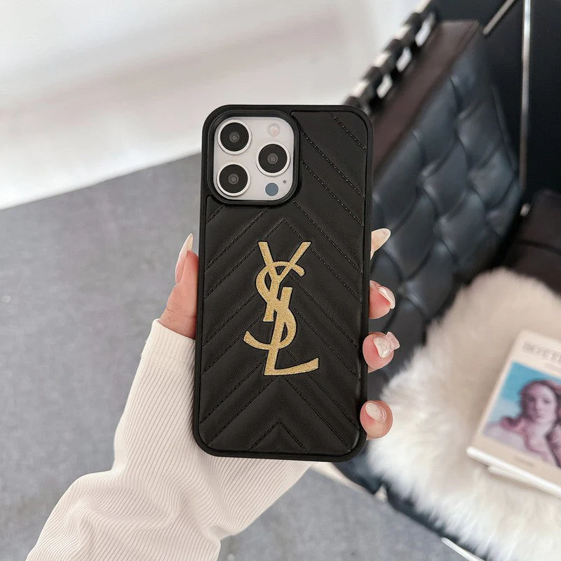 Saint Black & White Leather iPhone Case - Wholesale & Influencer
