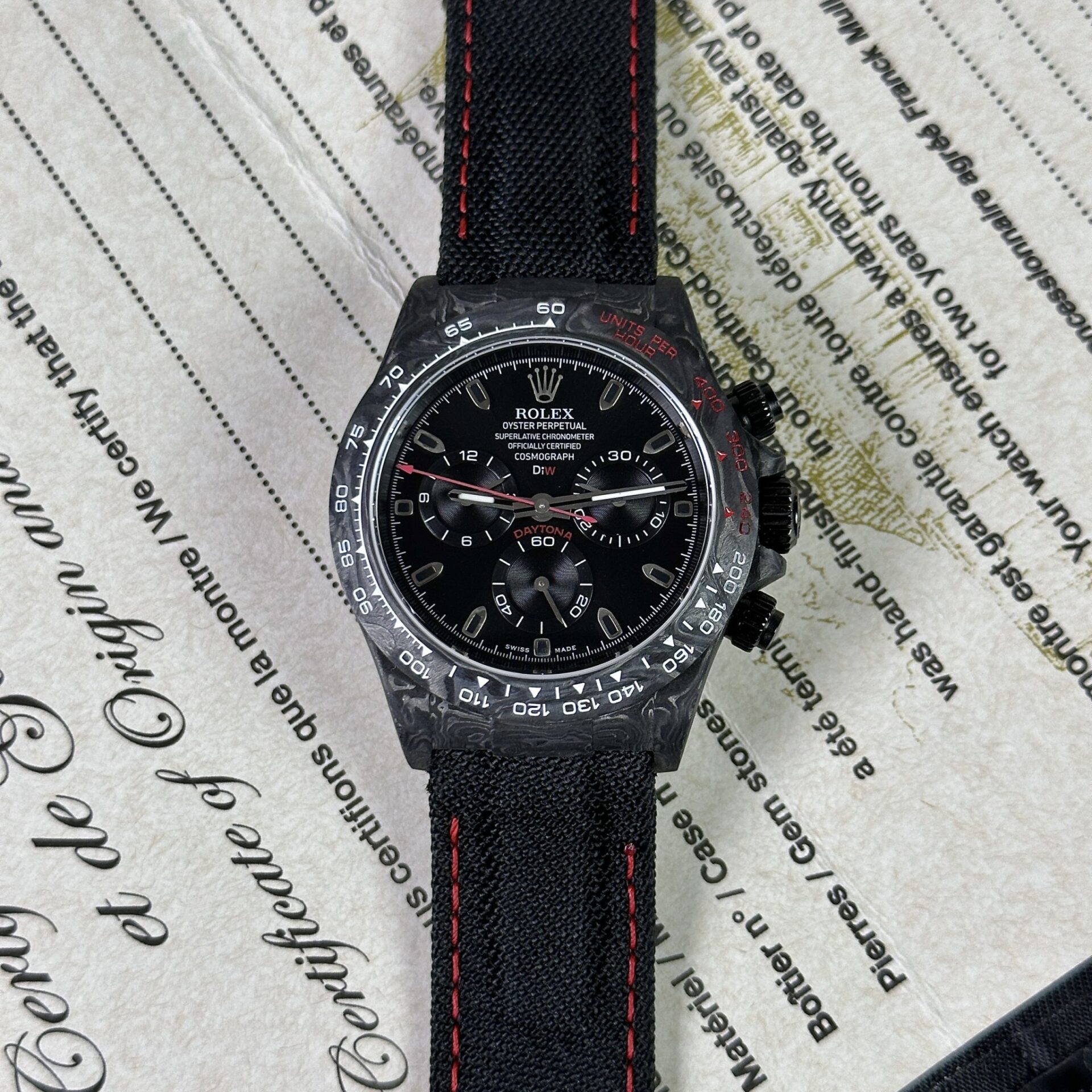 Rolex Daytona Diw Carbon Super Light Replica Watch 40mm - Elite Watch Atelier