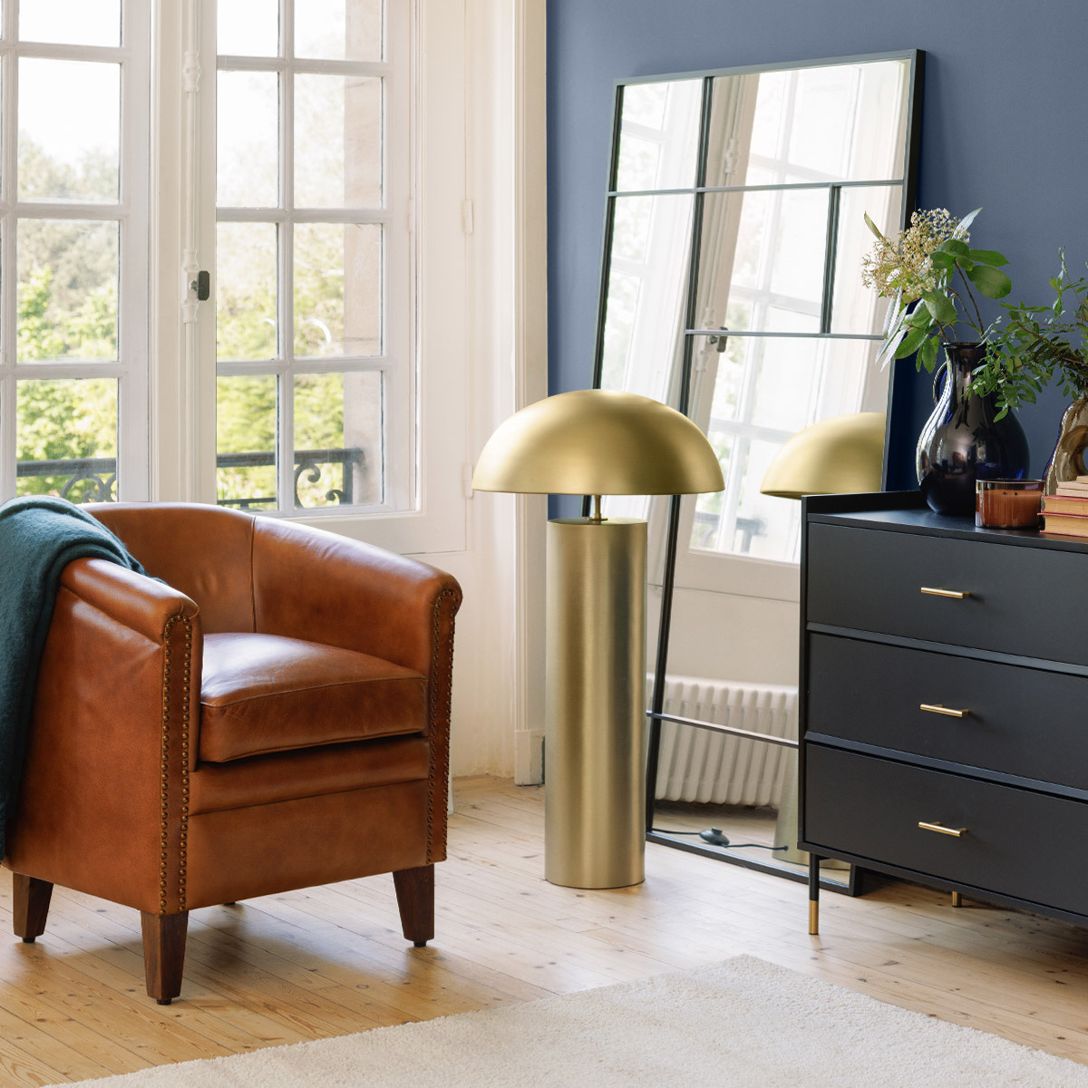 Mirror"Macha" Black metal, 97x167 cm