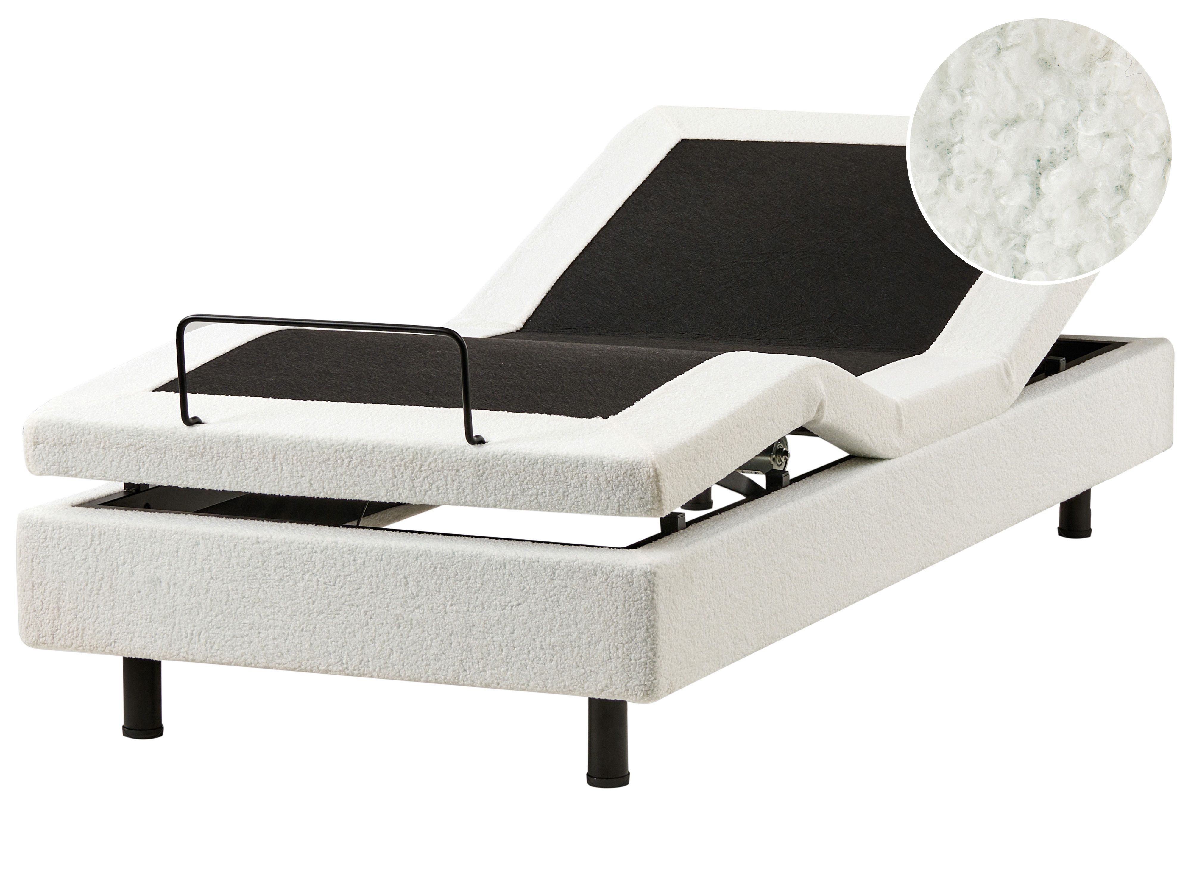 Adjustable Bed without Headboard Boucle DUKE 90 x 200 cm (EU Single) Off-White