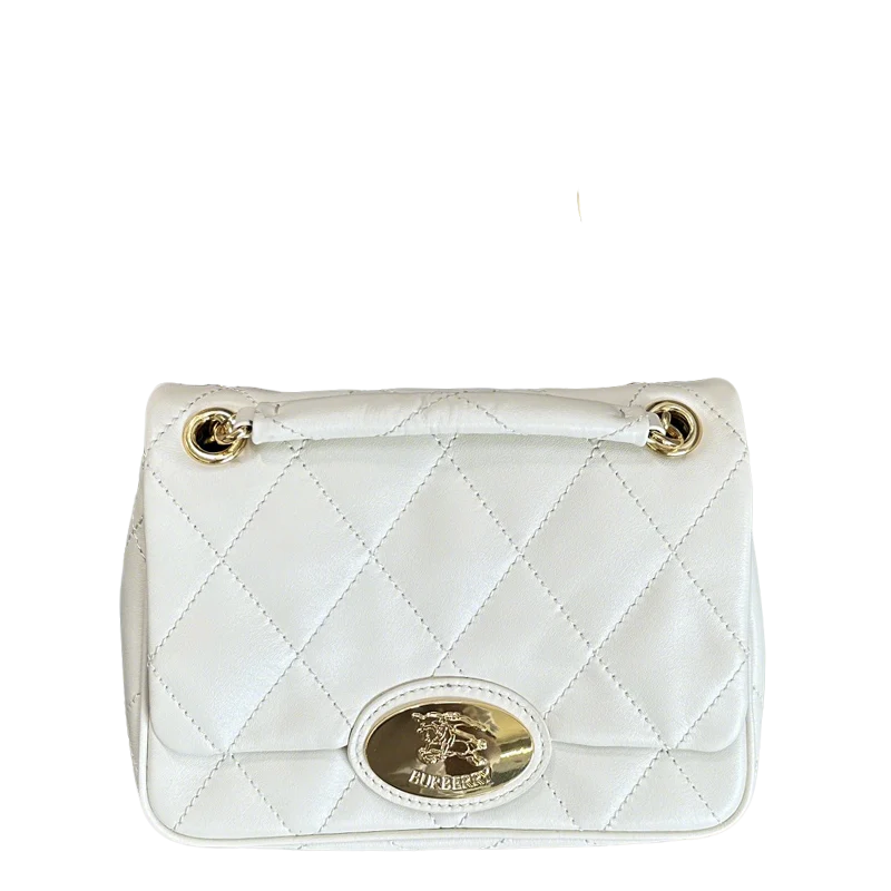 White/Red/Black Quilted Burberry Crossbody Bag with Gold Chain Strap and Iconic Logo Style No.2641 - Replicaclubs