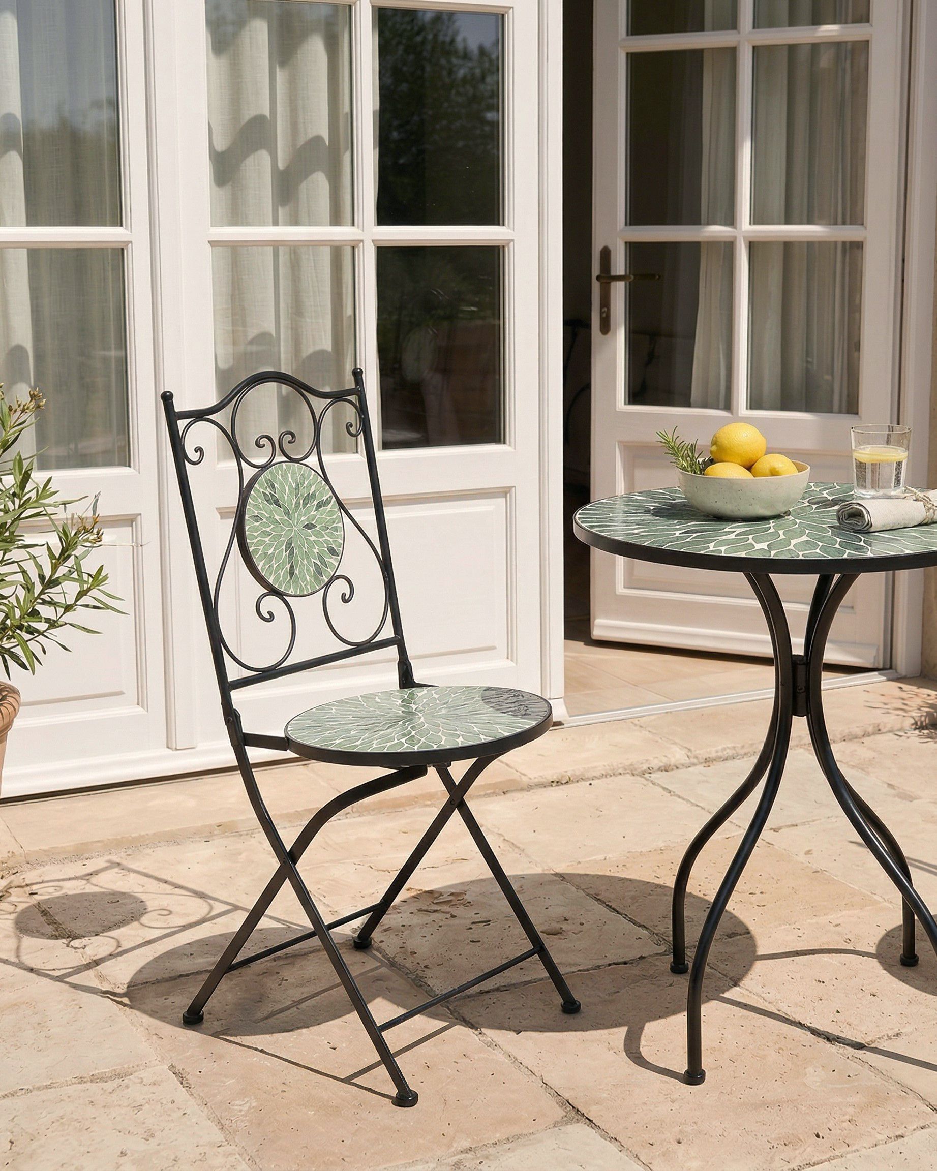 Set of 2 Garden Chairs CIVATE  Metal Black