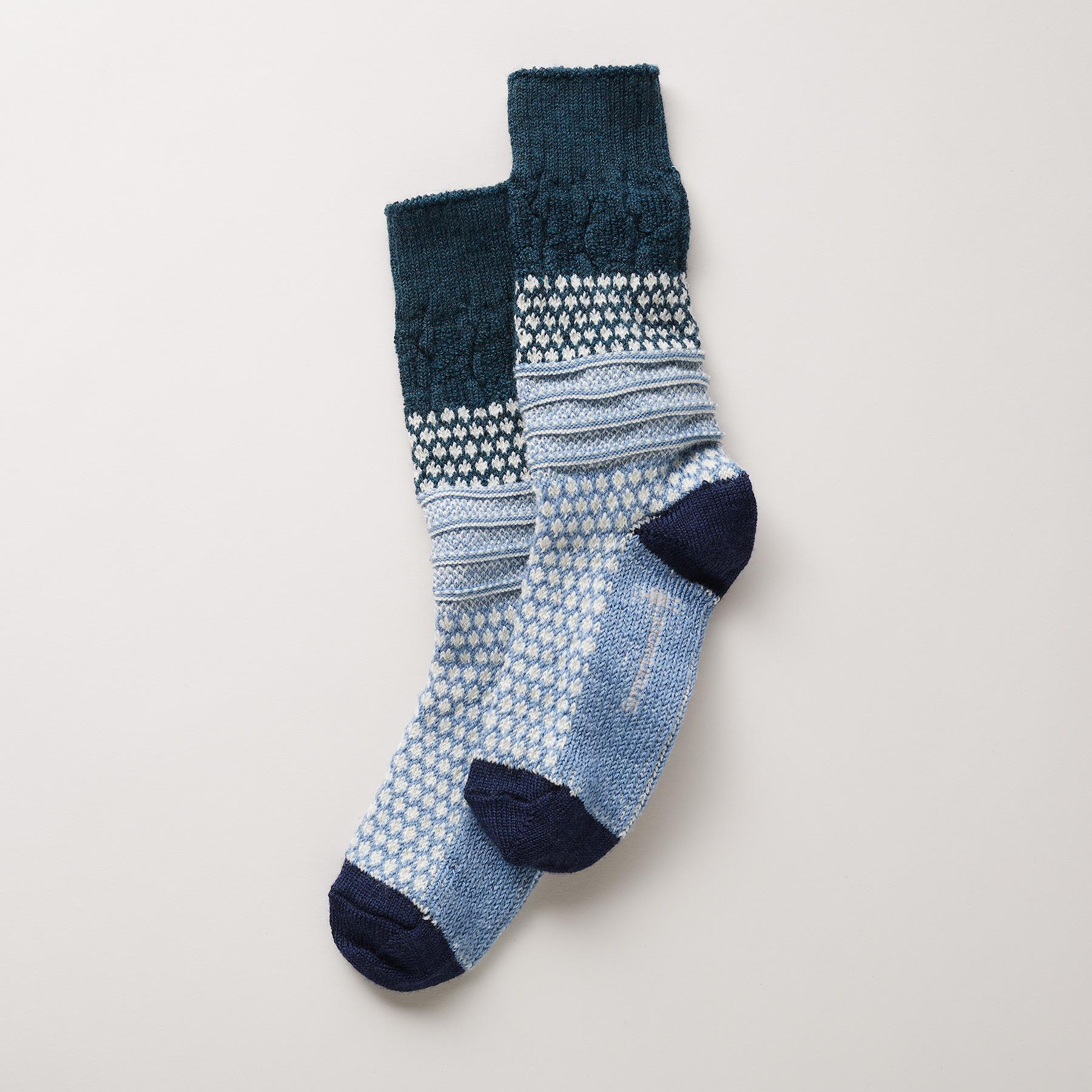 Popcorn Cable Crew Socks - Sundance Clothing