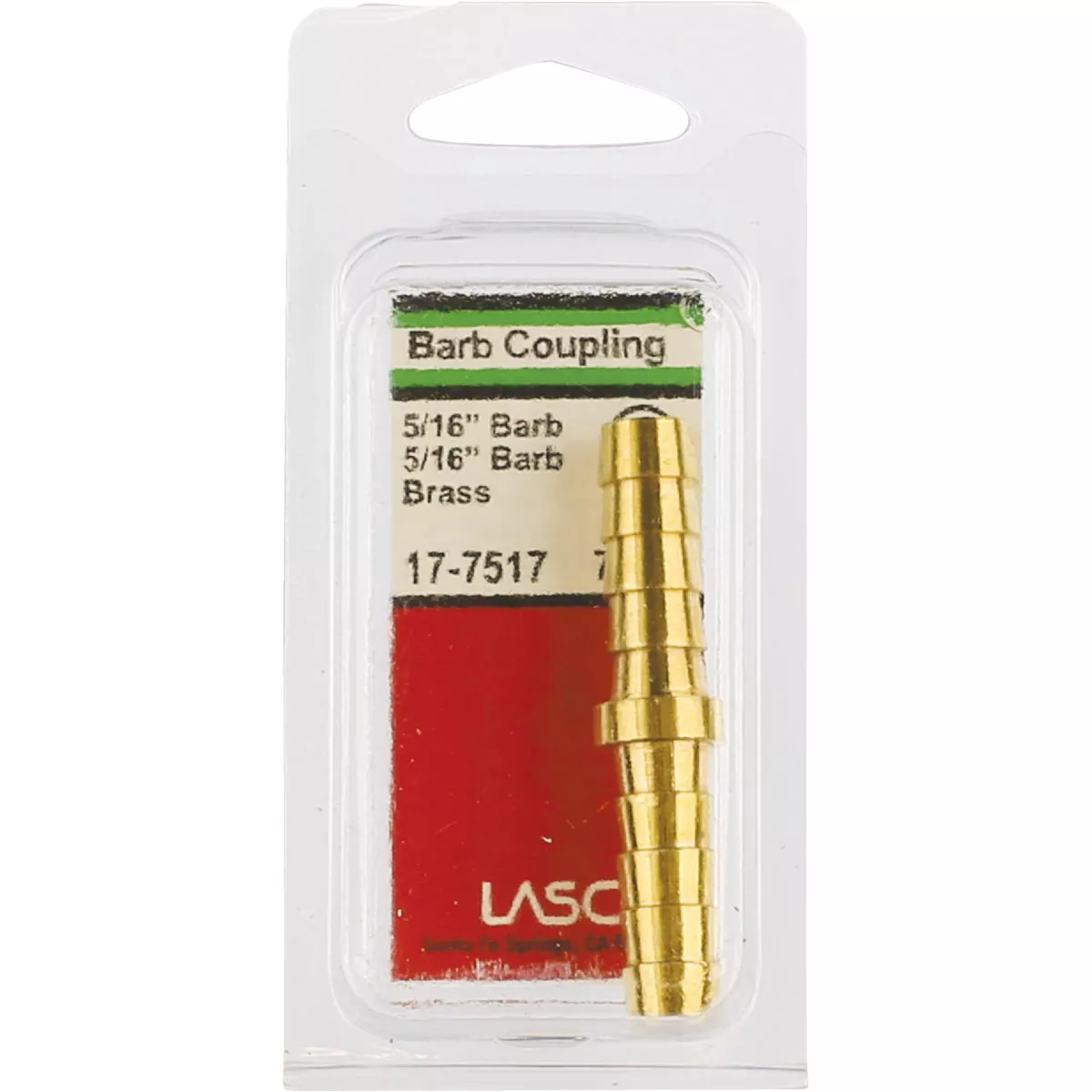 Lasco 5/16 In. Brass Hose Barb Coupling