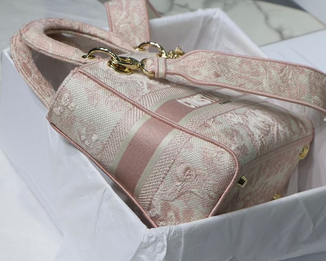 Christian Dior Medium Lady D-Lite Bag Pink, For Women, Women’s Handbags 24cm/9.5in CD M0565OTDT_M9121:1High-quality replica
