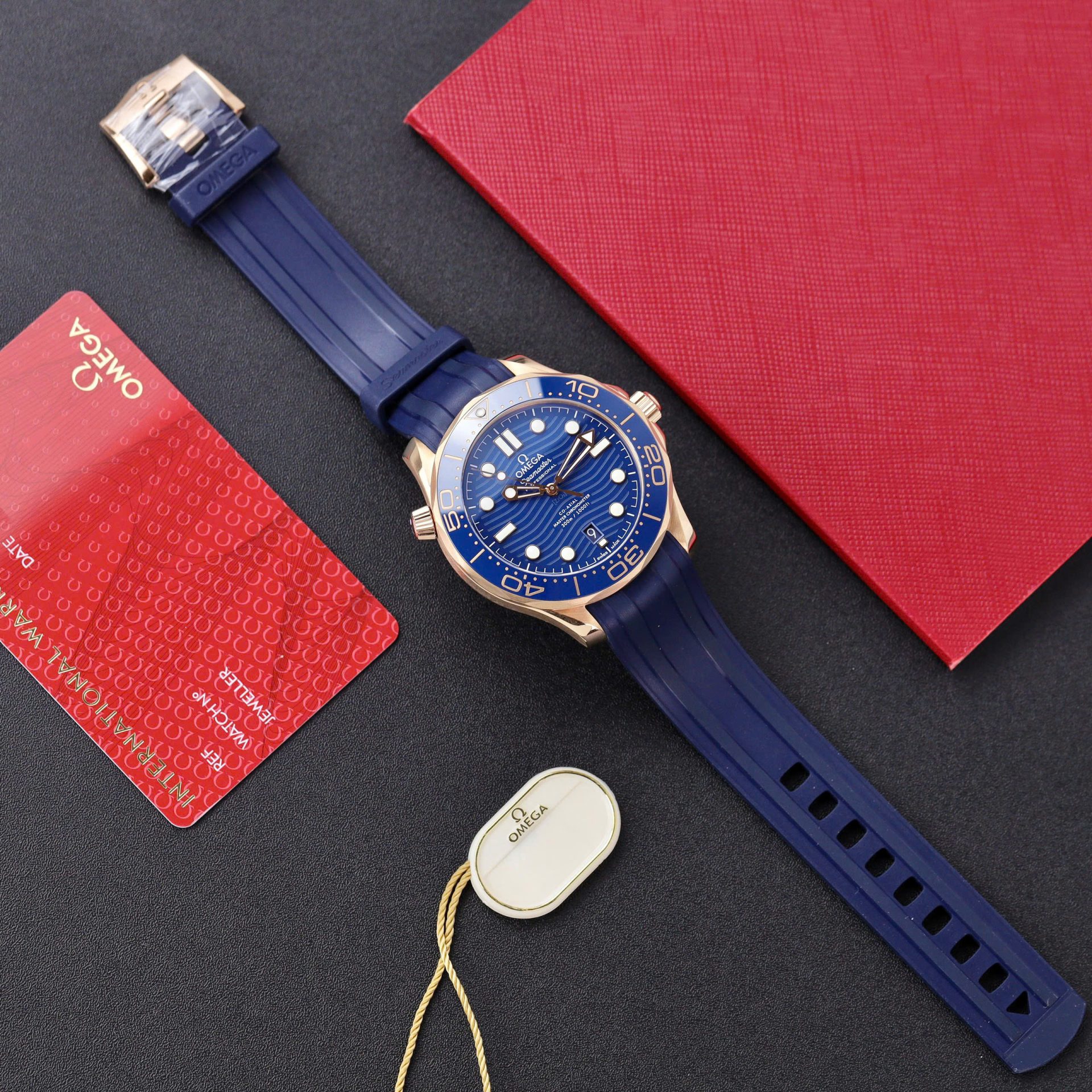 Omega Seamaster Diver 300M Good Imitation Watches Blue Dial Rubber Strap VS Factory 42mm - Elite Watch Atelier