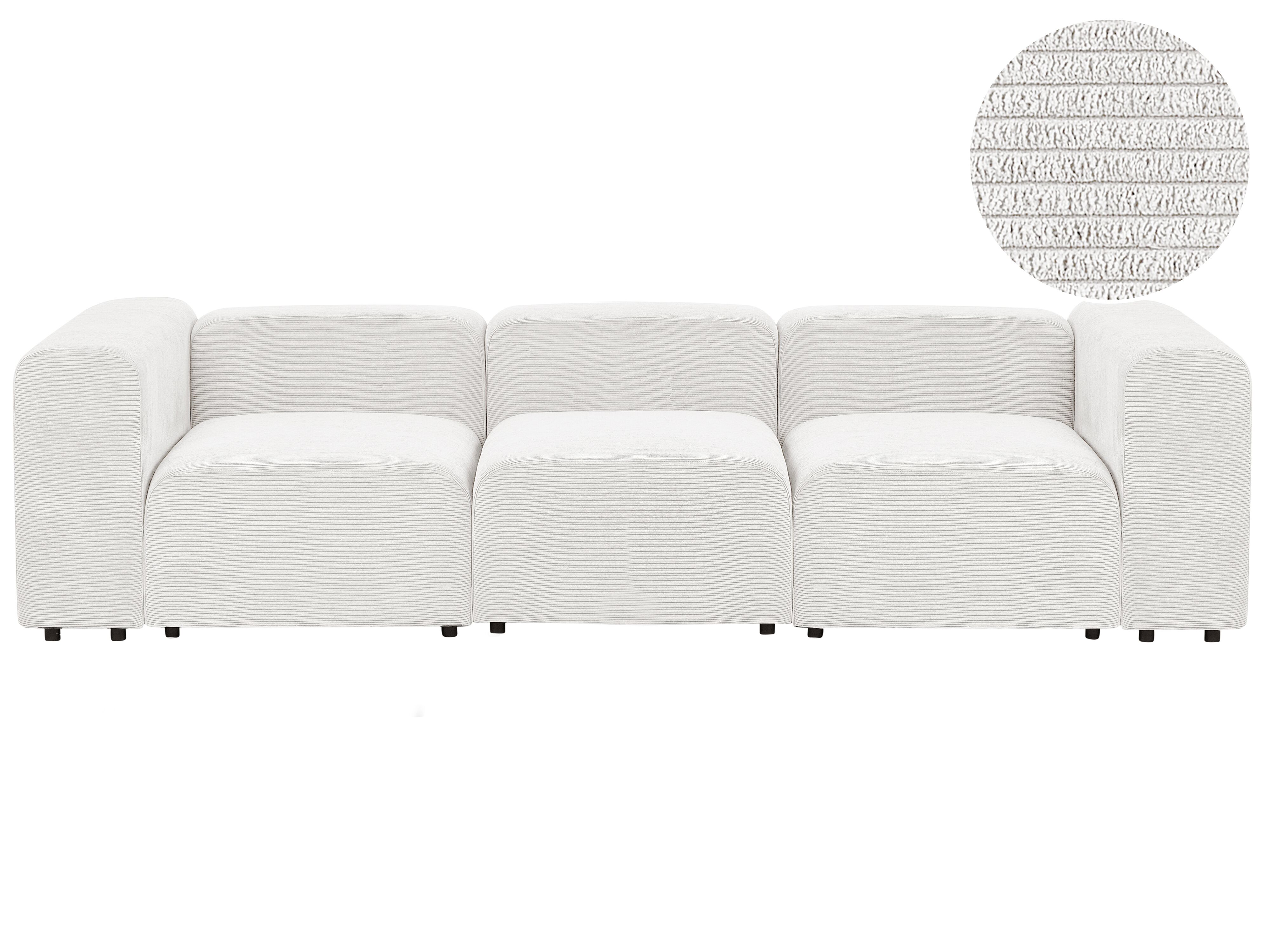 Modular Sofa 3 Seater FALSTERBO Corduroy Off-White