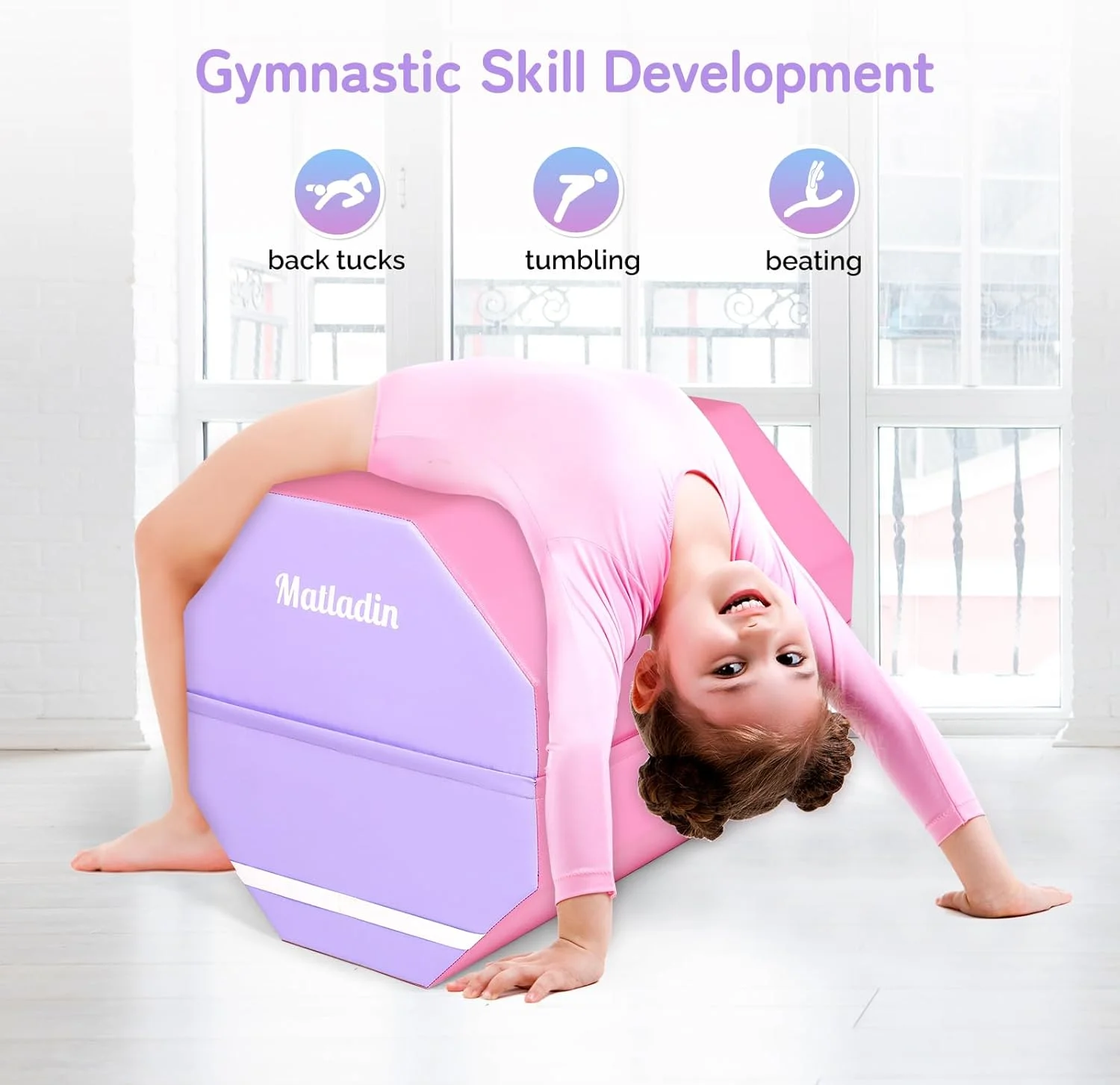 Matladin Octagon Gymnastics Skill Shapes, PVC Pink, 9.7 lb - Image 4