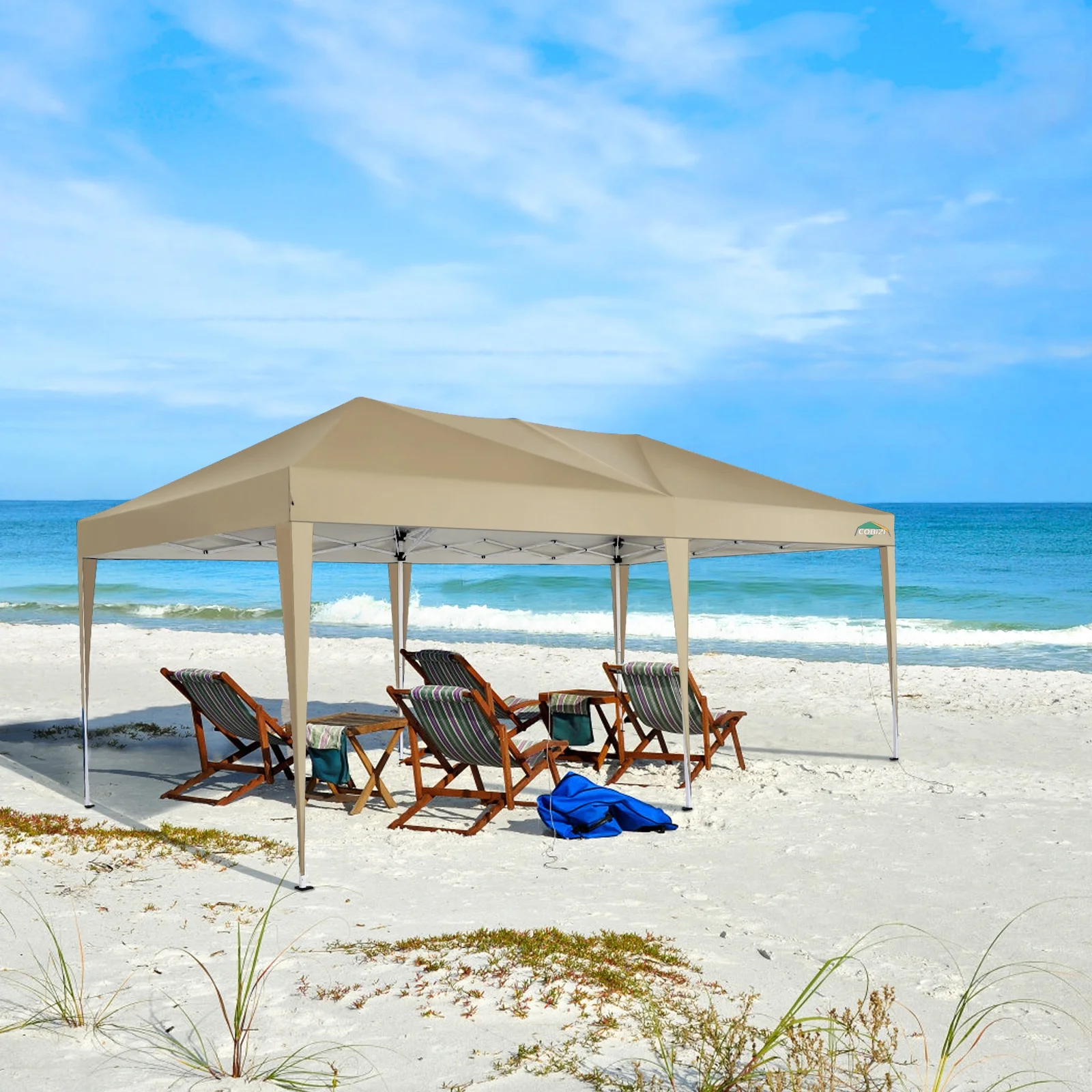 SANOPY 10'x10' EZ Pop Up Canopy Tent Outdoor Party Instant Shelter Portable Folding Beach Canopy with 4 Sandbag & Carrying Bag, Black - Image 26