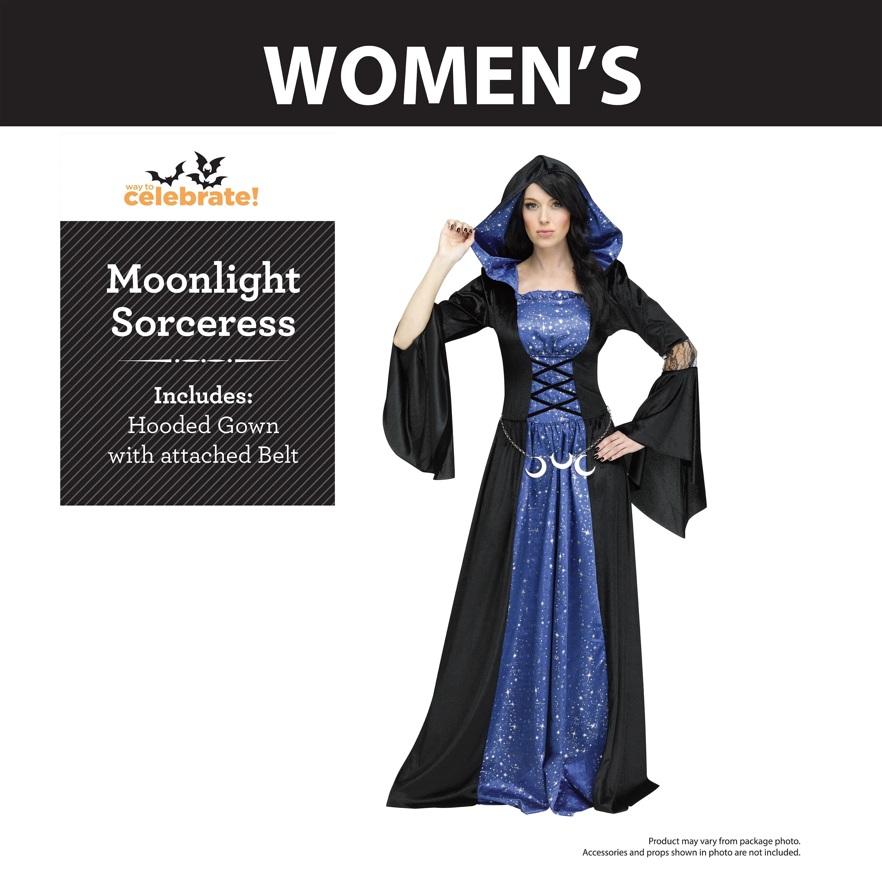 Midnight Sorceress Halloween Costume for Adults, by Way to Celebrate - Image 14 Midnight Sorceress Halloween Costume for Adults, by Way to Celebrate - Image 14