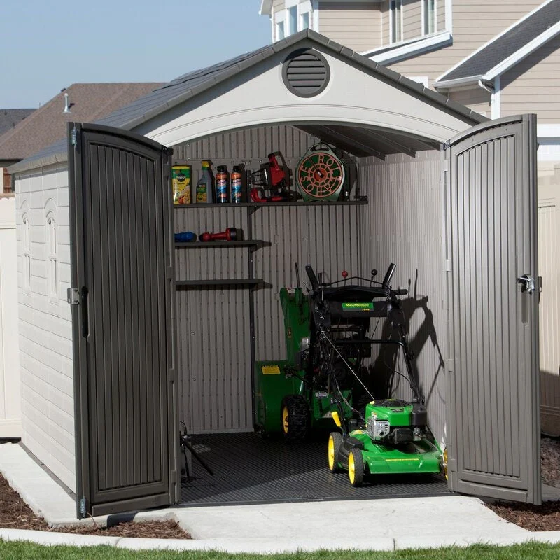 Plastic Storage Shed, 8 ft. W x 12.5 ft. D, Desert Tan And Dark Brown - Image 24 Plastic Storage Shed, 8 ft. W x 12.5 ft. D, Desert Tan And Dark Brown - Image 24