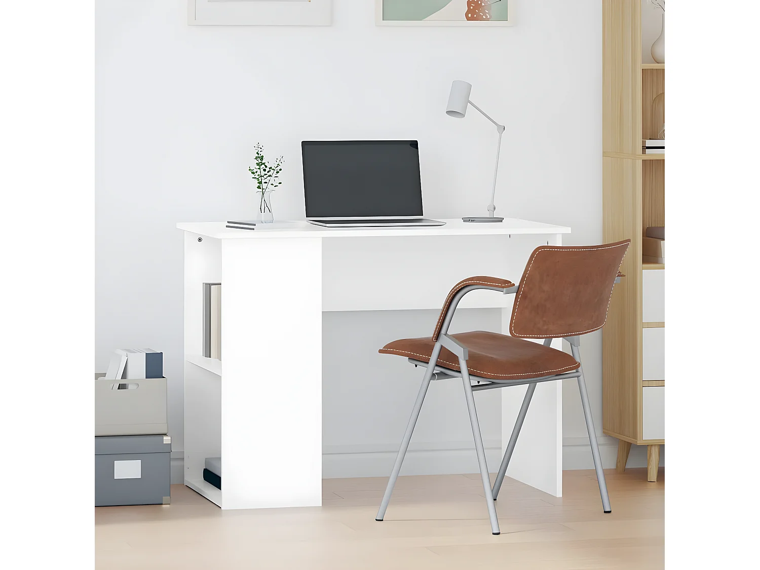 Bureau Blanc 100x55x75 cm Bois d'ingénierie