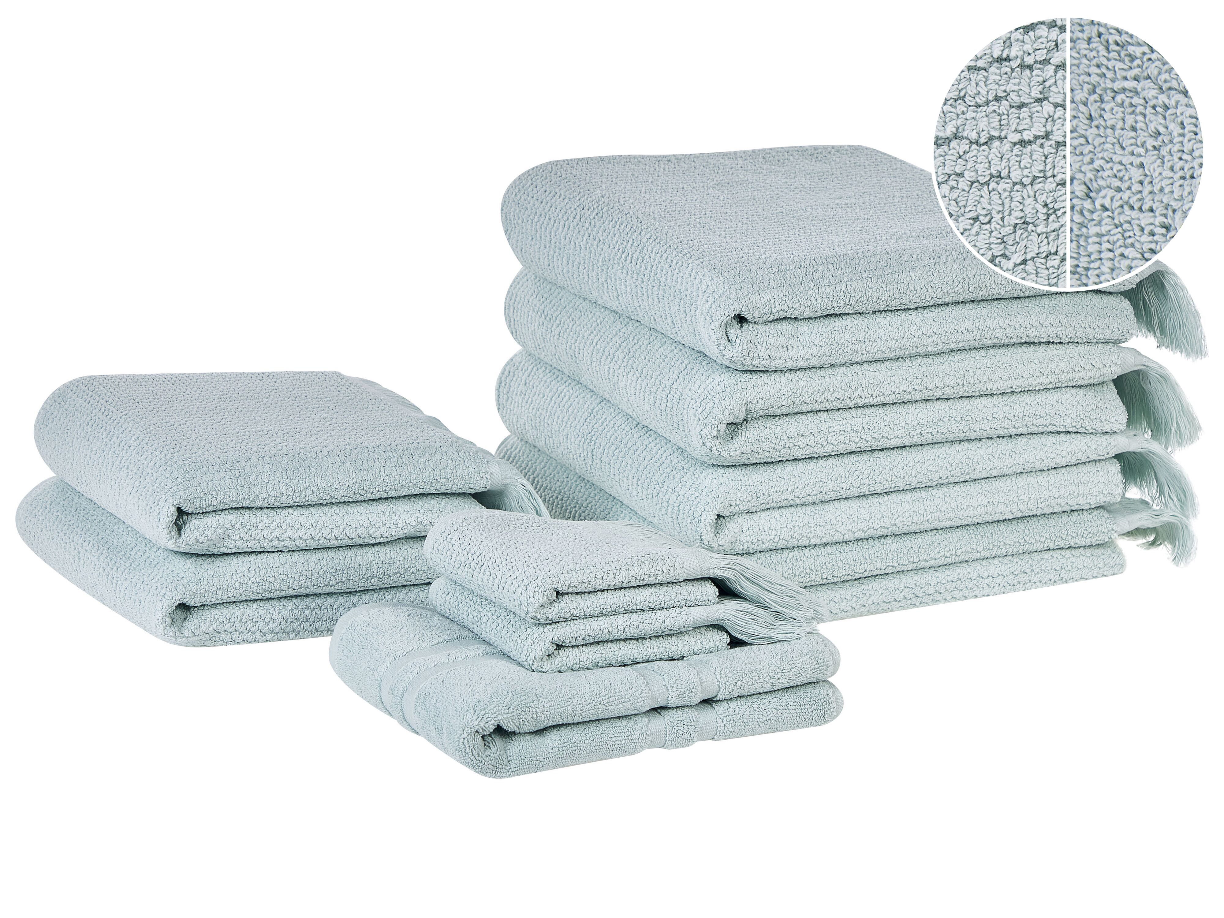 Set of 9 Towels ATIU Terry Cotton Mint Green