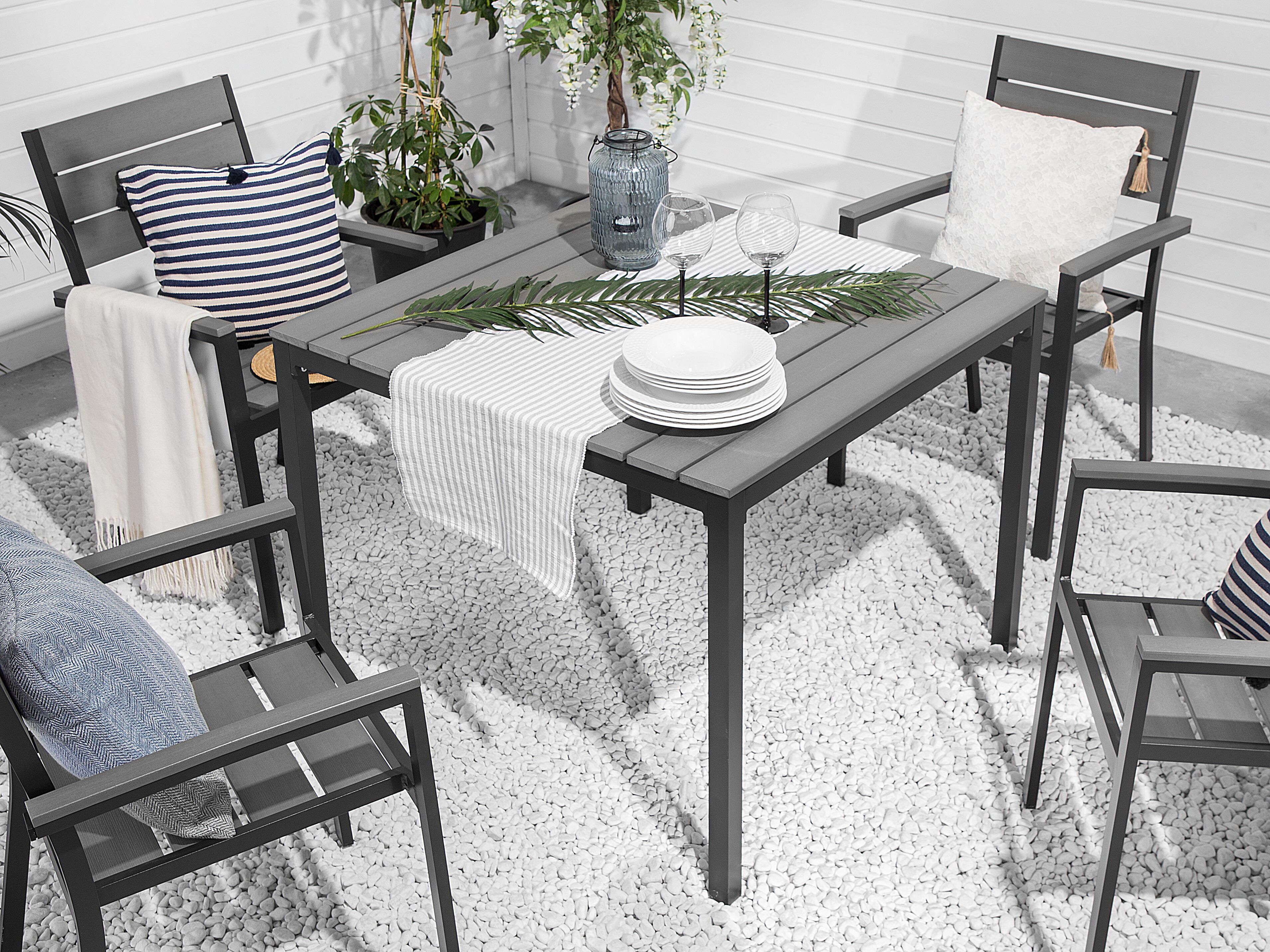 Garden Dining Table PRATO 95 cm 95 cm Grey