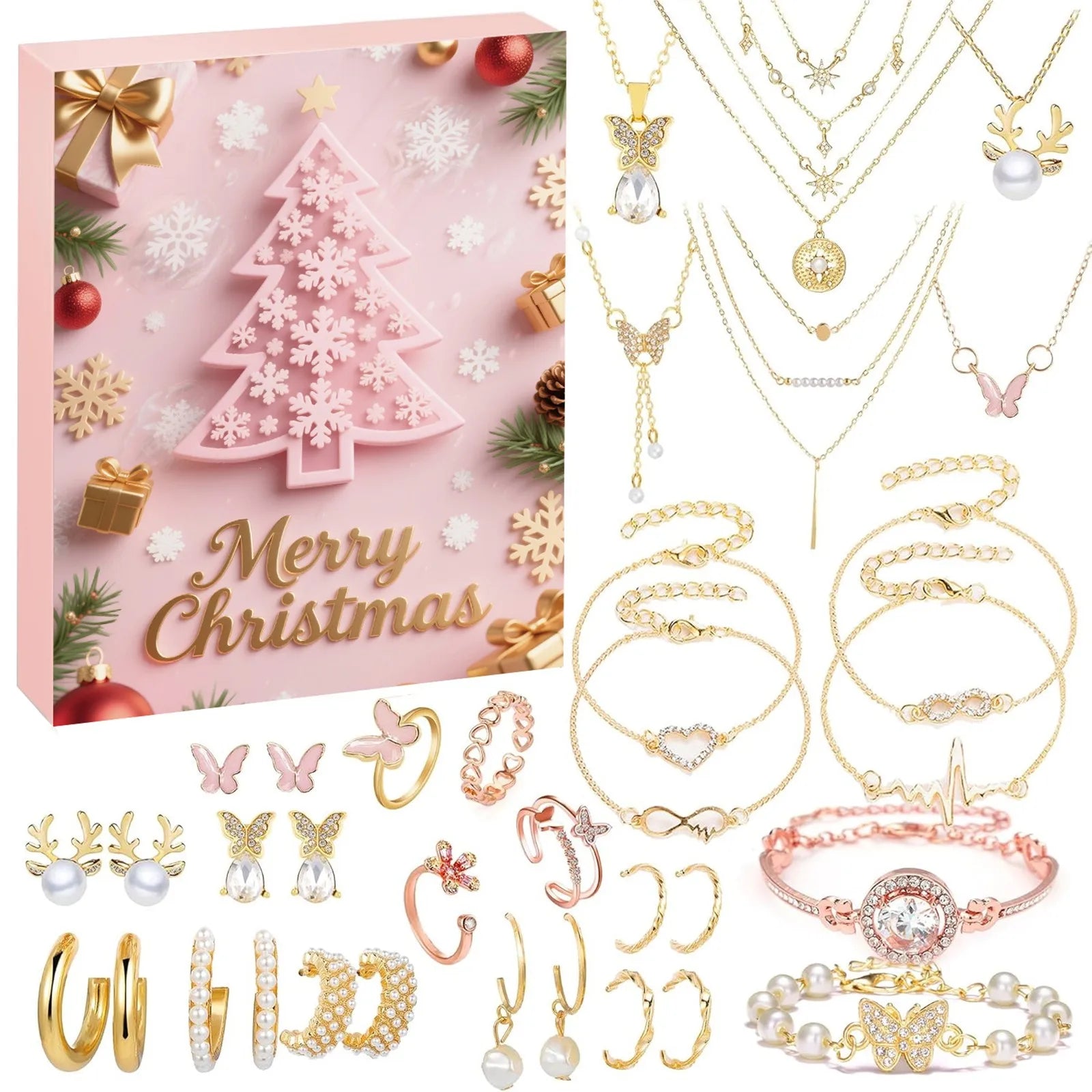 Kerst Adventskalender met 24 Unieke Accessoires voor Feestelijke Decoratie en Aftelling voor Kinderen