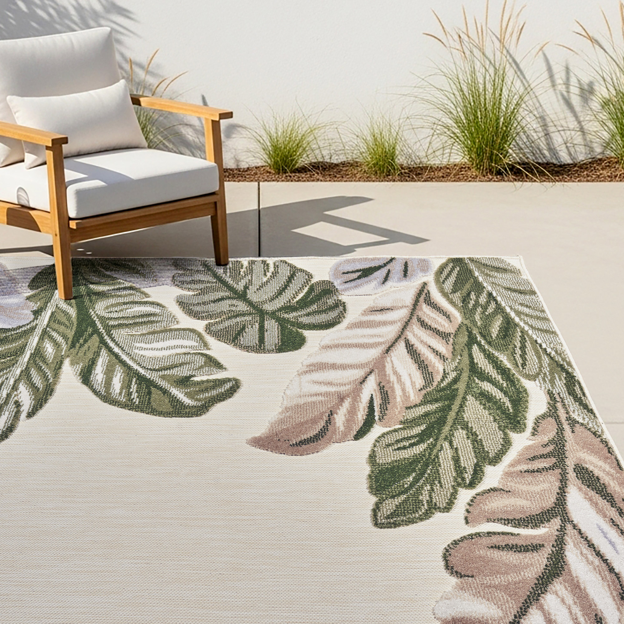 Laguna Indoor/Outdoor Area Rug, Molokai Ivory, 5’3” x 7’