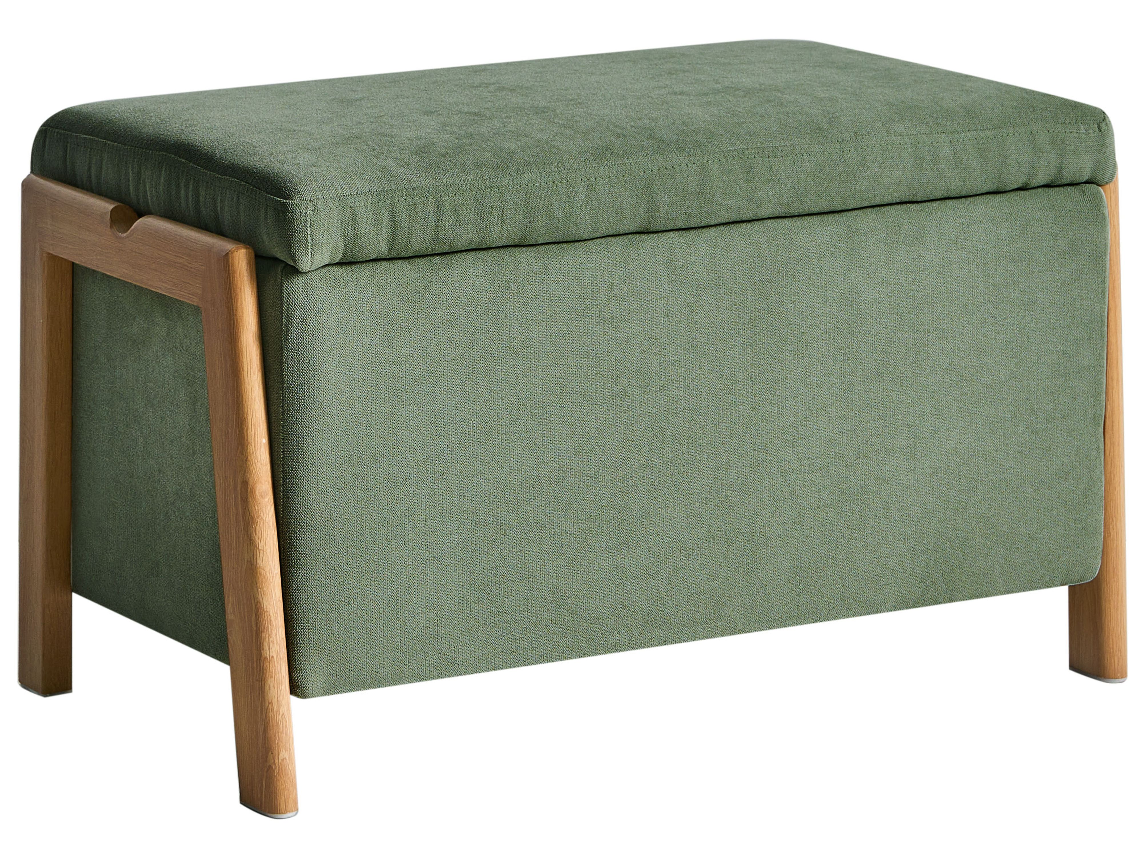 Upholstered Storage Bench EDLAND Fabric Green