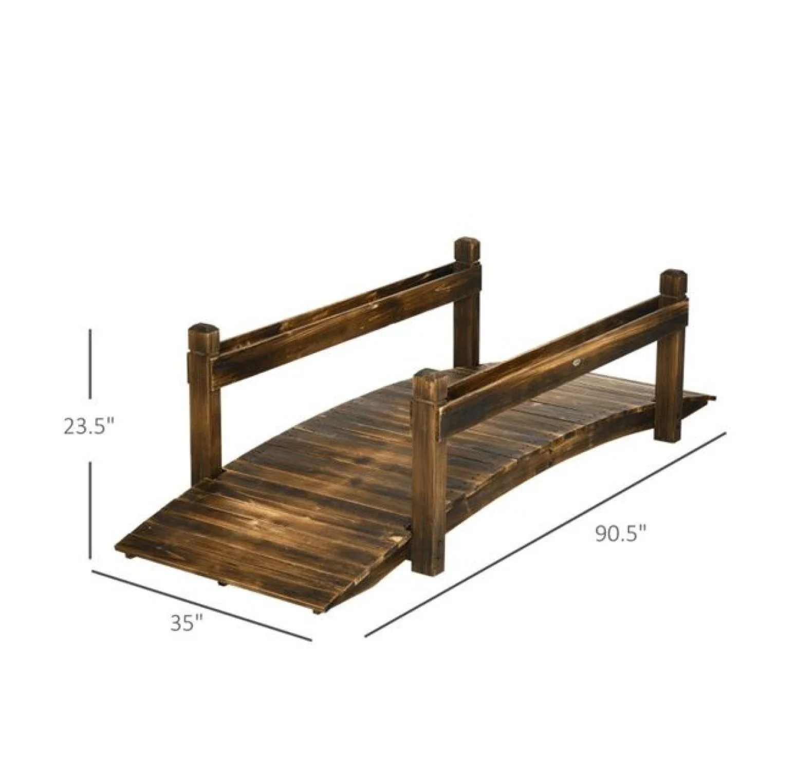 Wooden Garden Bridge Arc Footbridge 90.5