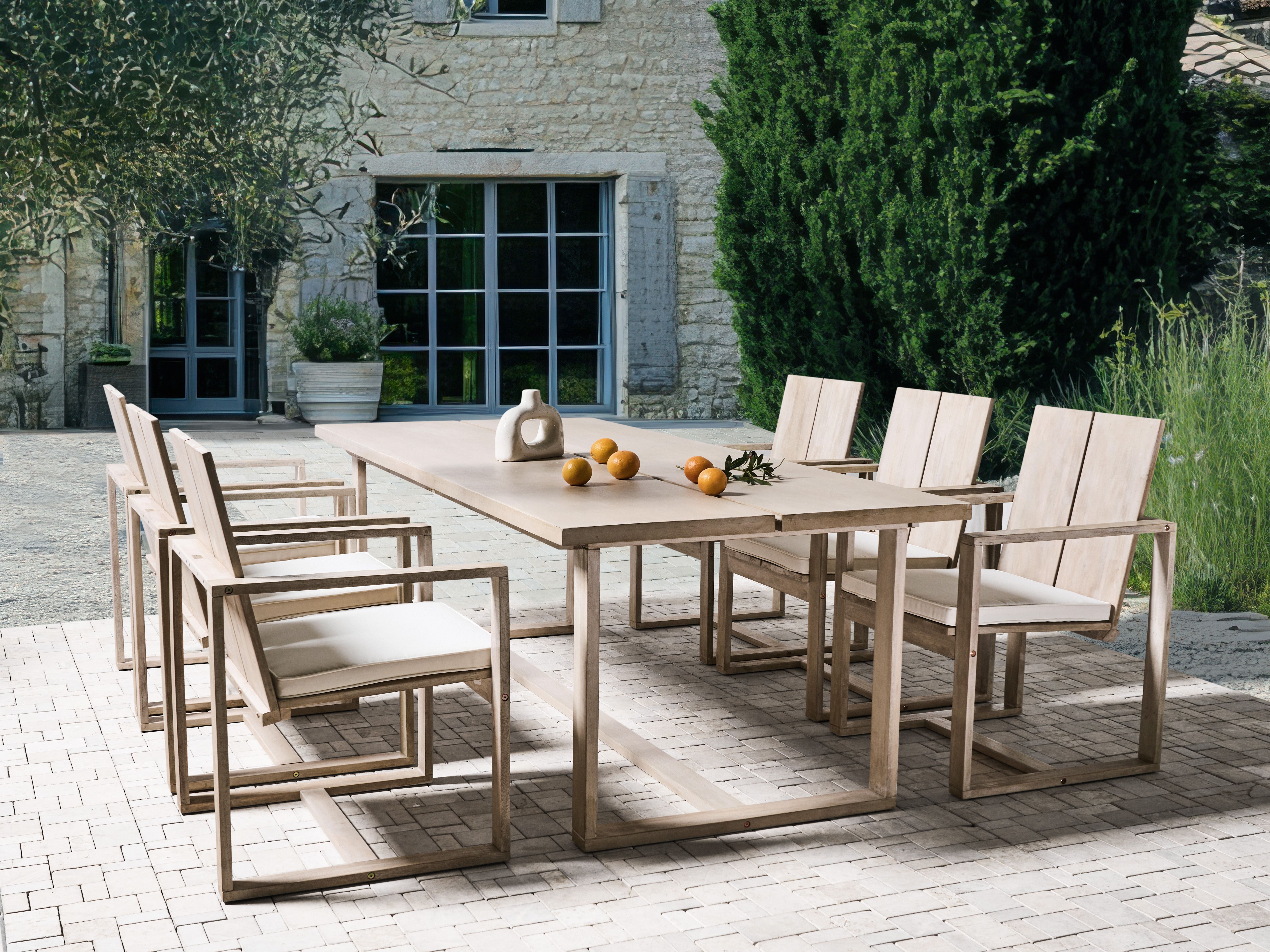 Garden Dining Table AZZANELLO 230 cm 100 cm Acacia Wood Light Brown