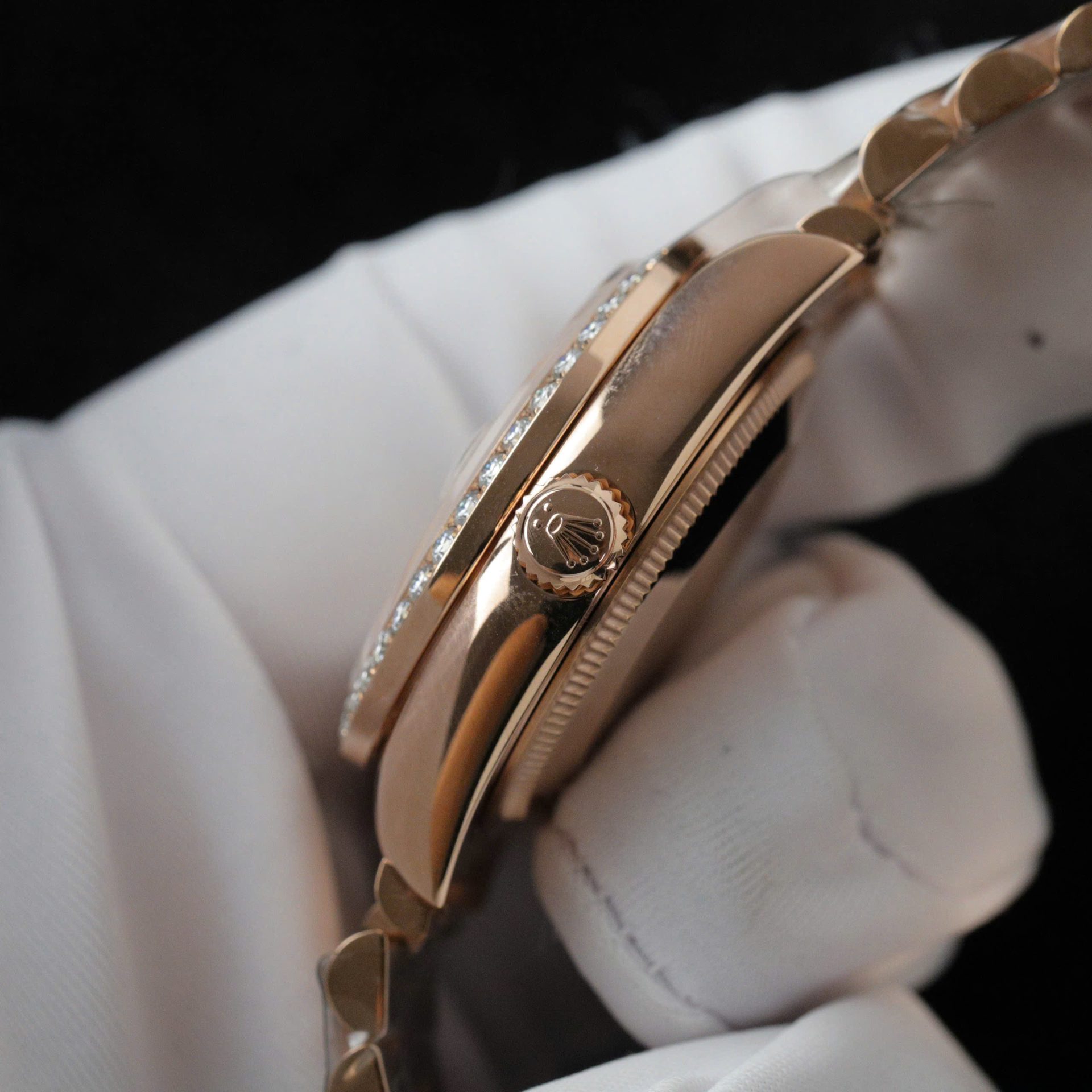 Rolex DateJust Butterfly Dial Copies Watches Rose Gold Wrapped 18K + Diamonds Moissanite 31mm - Top club