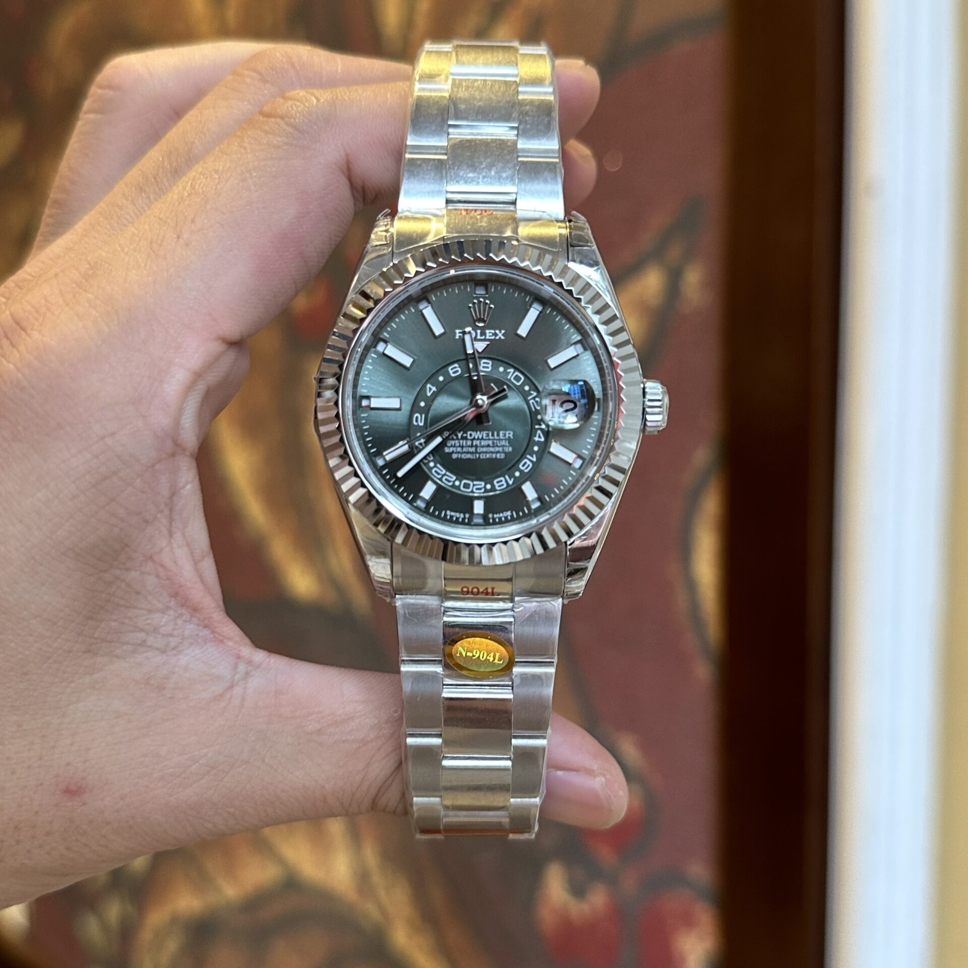 Rolex Sky Dweller 326935 Replica Watch Green Dial Noob Factory 42mm - Top club