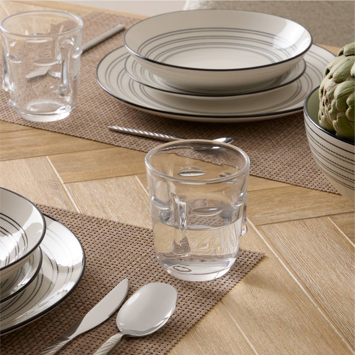 Set of 6 low tumblers "Visage" Glass, 300 ml, Transparent