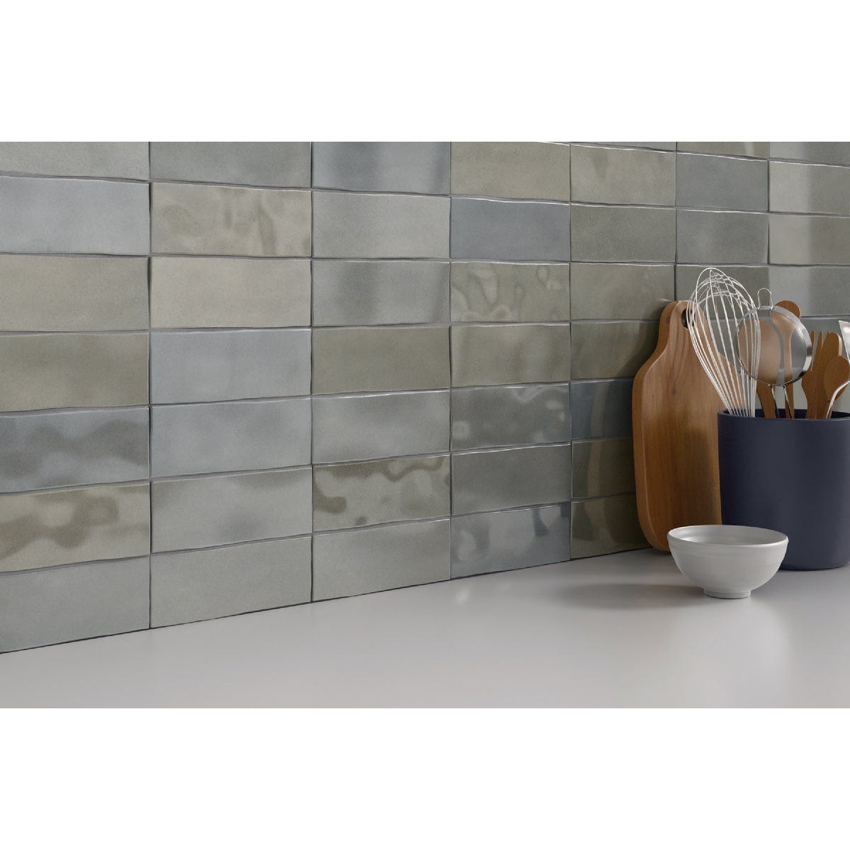 Emser Passion Gris 3 In. x 8 In. Glossy Porcelain Wall Tile (3.92 Sq. Ft. per Case)