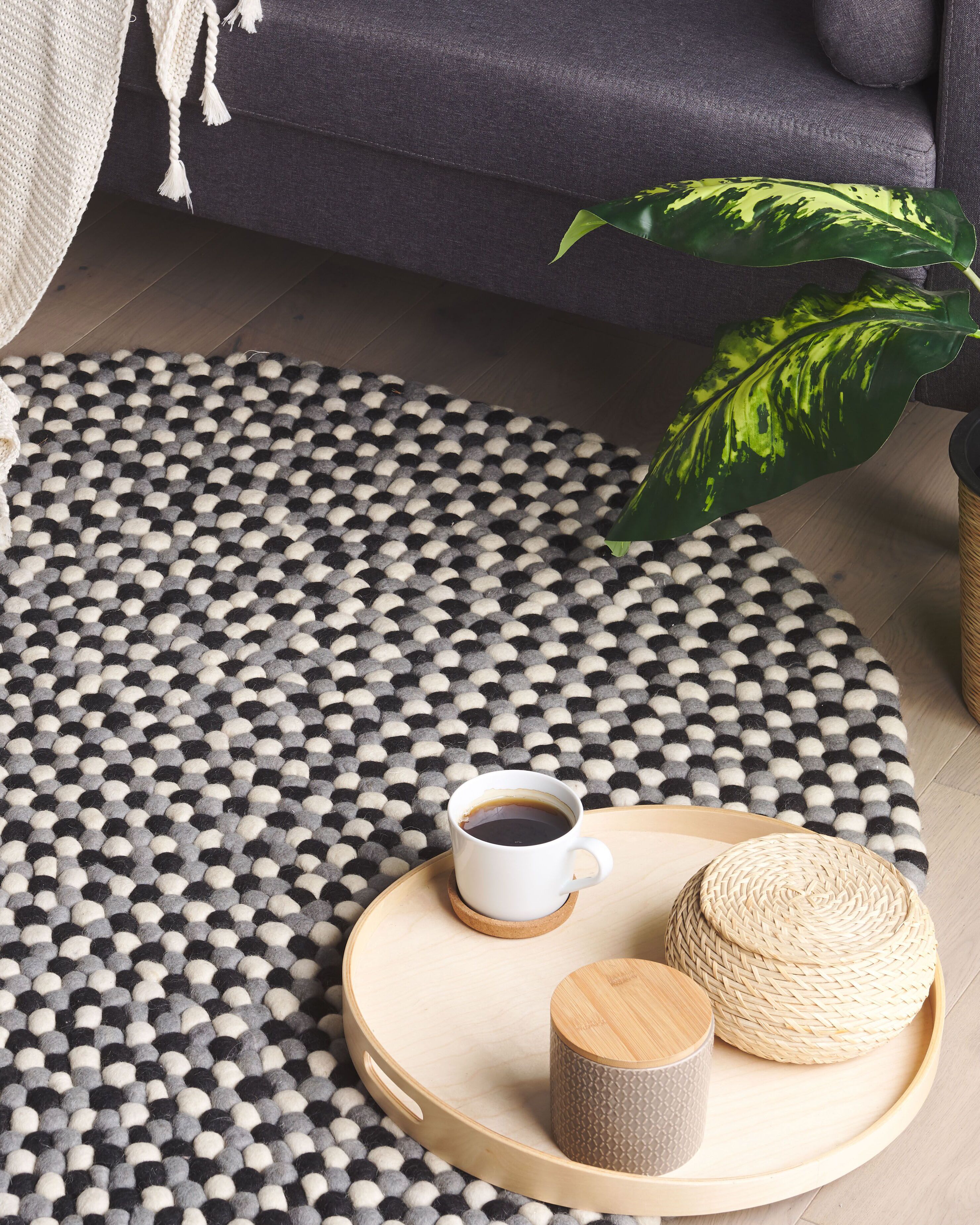 Rug PENEK Multicolour ø 140 cm Wool