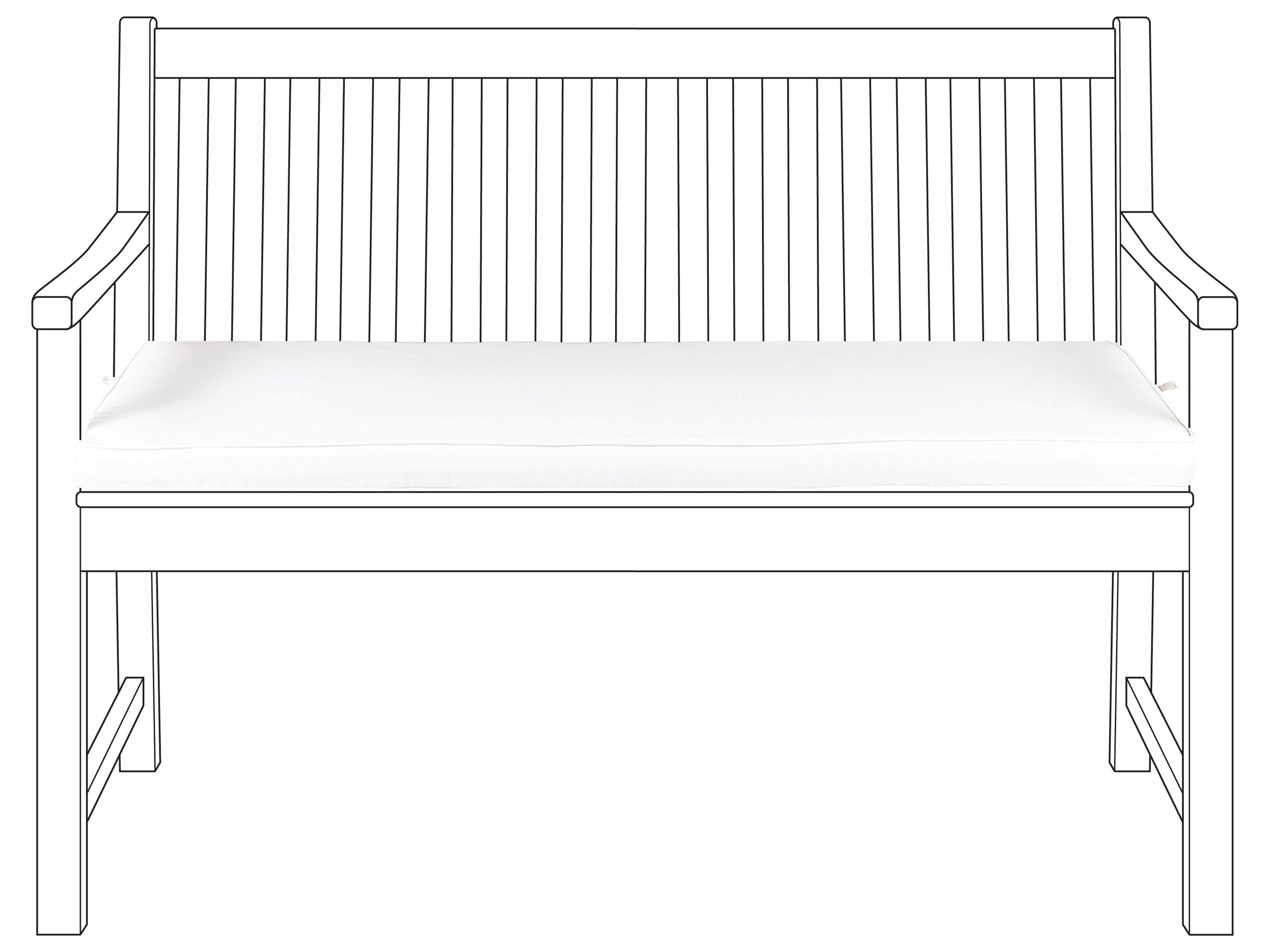 Bench Seat Pad Cushion VIVARA 112 x 54 cm Off-White