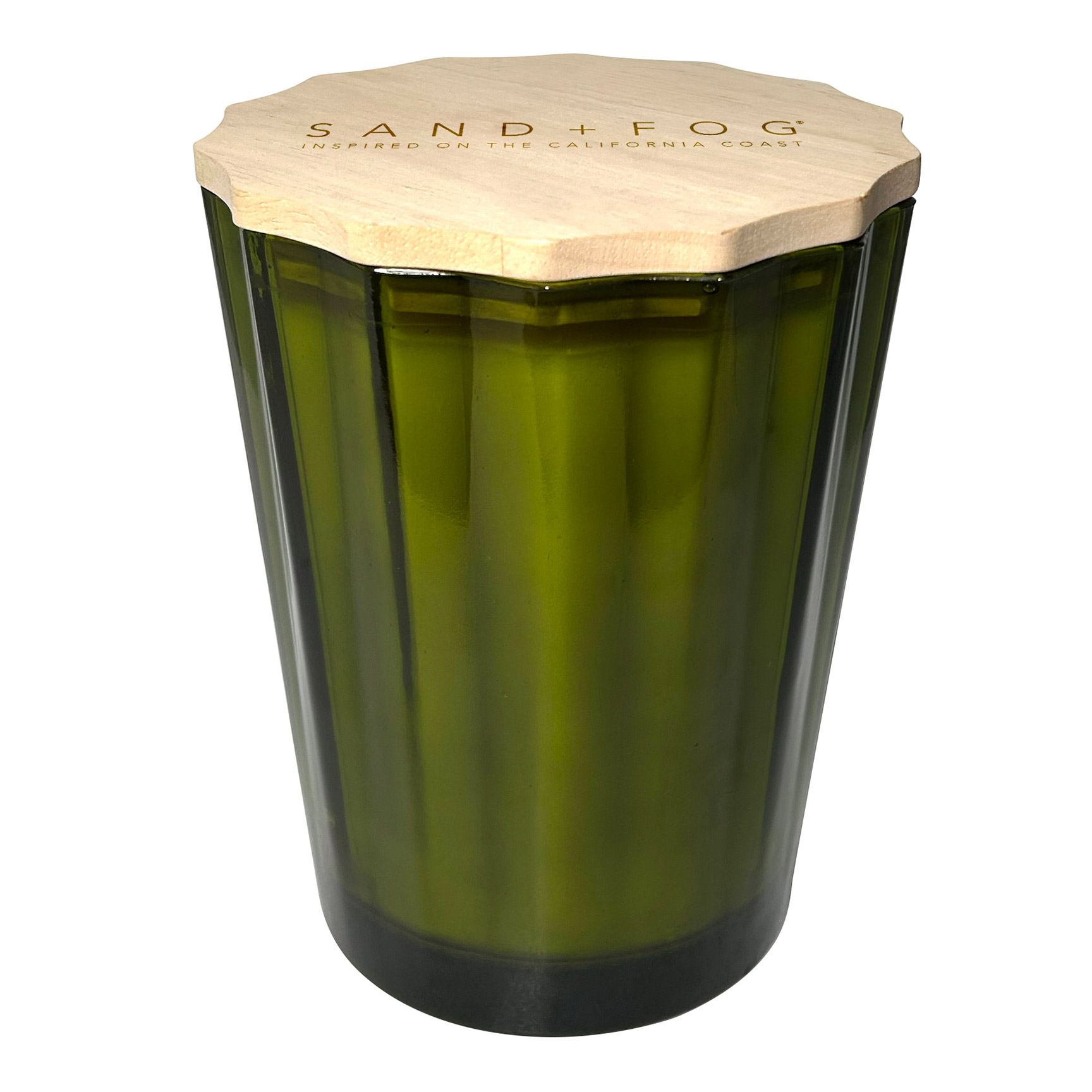 Sand + Fog 57 oz. Scalloped Candle with Rubber Wood Lid