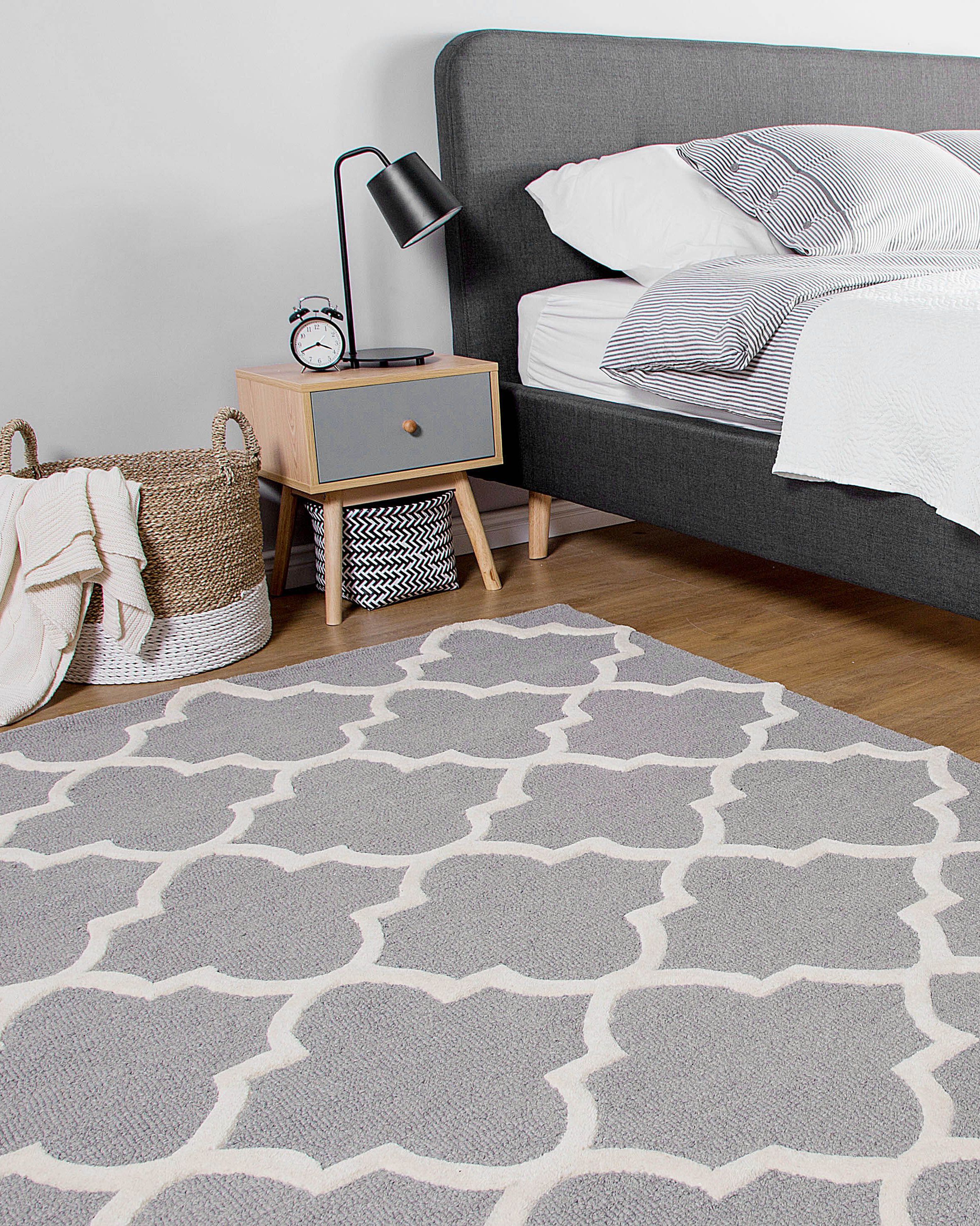 Rug SILVAN Light Grey 160 x 230 cm Wool
