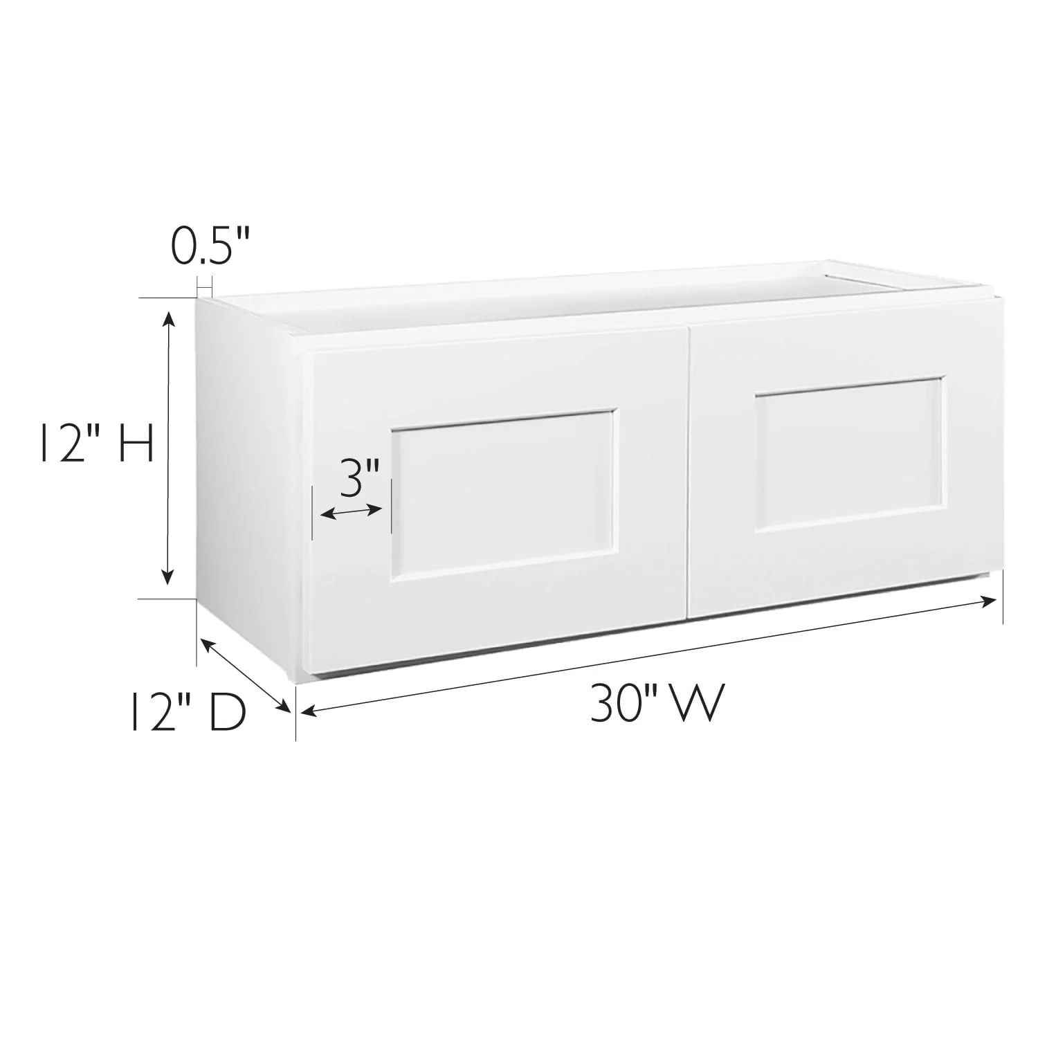 Design House 561621 Brookings Unassembled Shaker Wall Kitchen Cabinet 30x12x12, White - Image 6