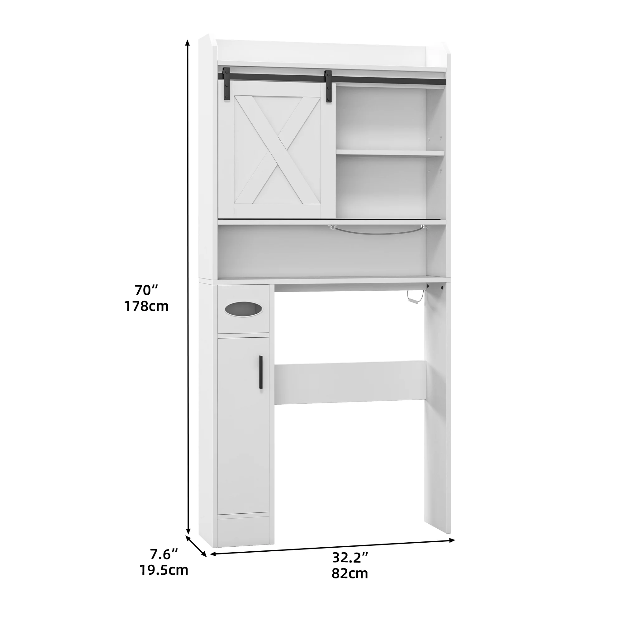 Dextrus Over The Toilet Storage Cabinet,Bathroom Shelf Organizer with Infrared Sensor Light,Toilet Paper Holder,and Adjustable Shelf