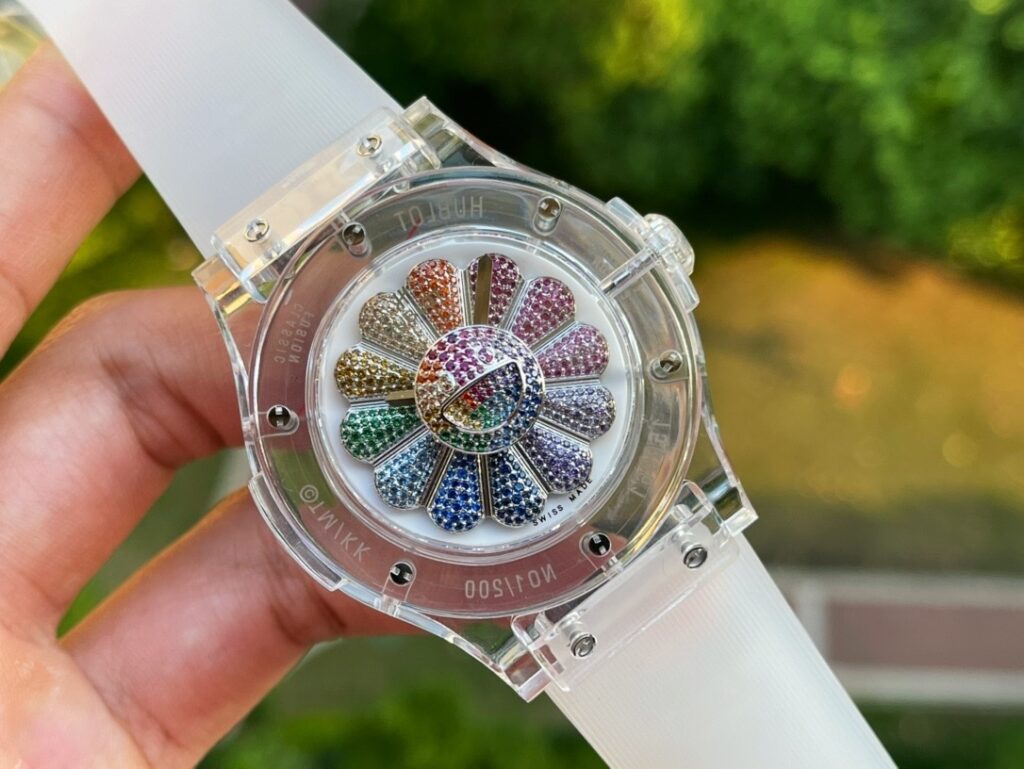 Hublot Replica 1:1 Watch Takashi Murakami Transparent Case Rubber Strap 42mm - Elite Watch Atelier