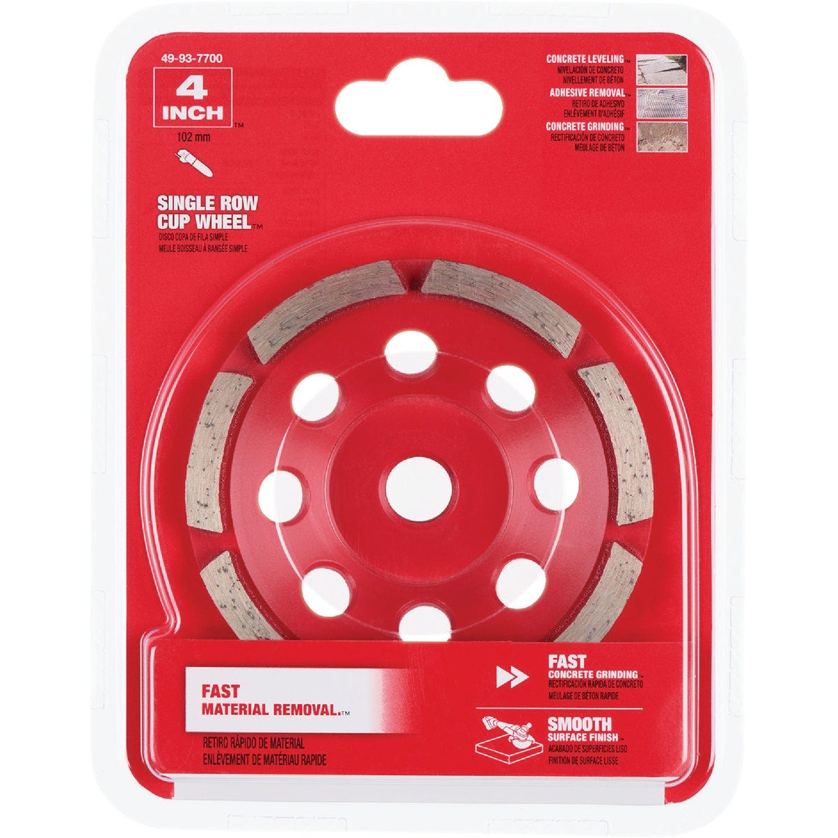 Milwaukee 4 In. Single Row Diamond Cup Wheel