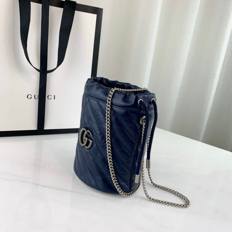 Replica Gucci Gg Marmont Mini Bucket Bag 573817 Blue1:1High-quality replica