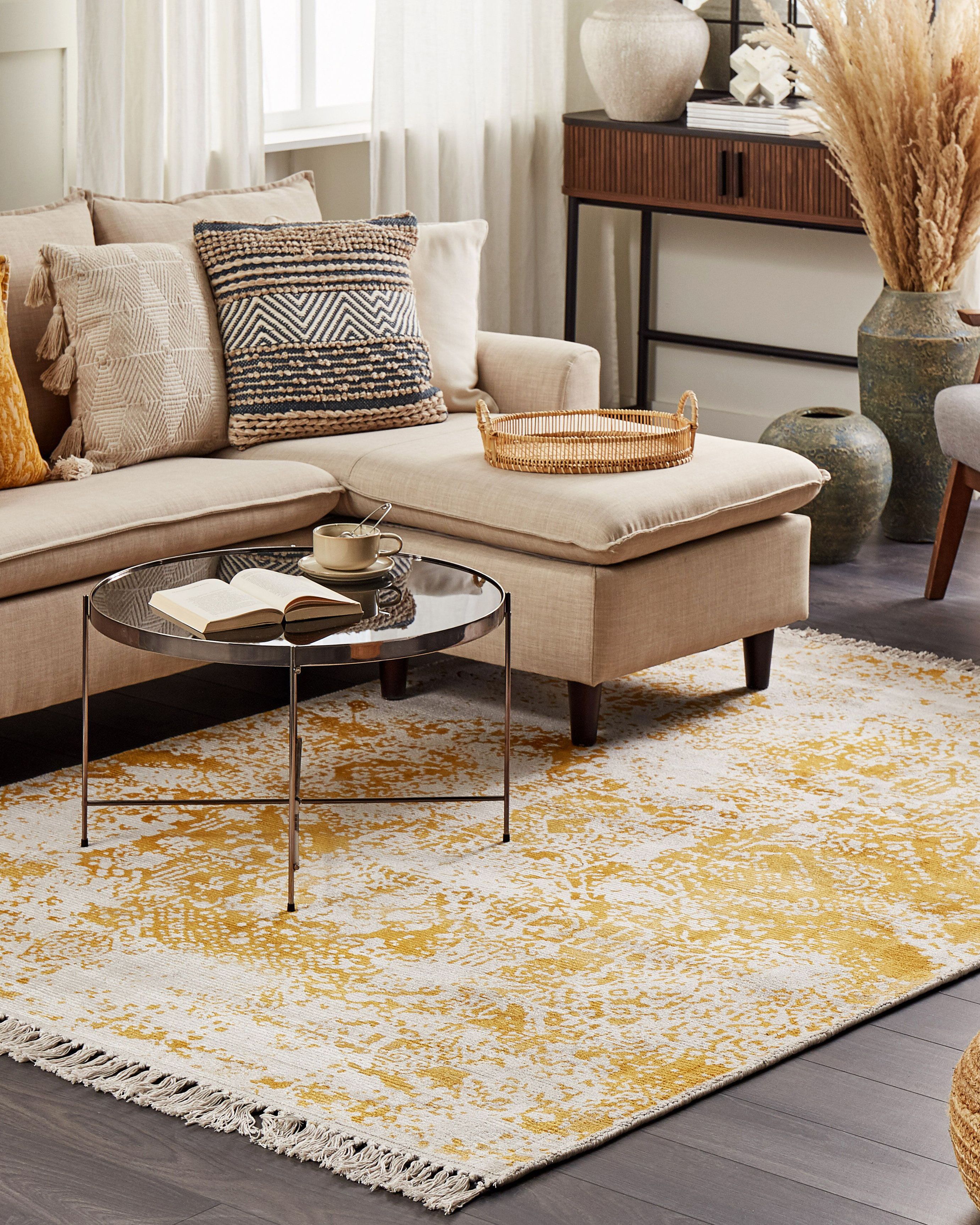 Rug BOYALI Mustard 140 x 200 cm Viscose