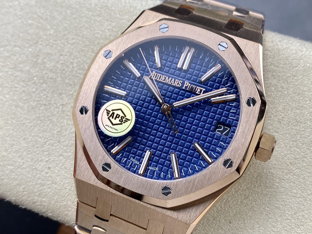 Audemars Piguet Replica AP Watch Royal Oak Selfwinding ��50th Anniversary�� 41mm Rose Gold Blue Dial 15510OR.OO.1320OR.01-APS(1:1 replica) - Top club