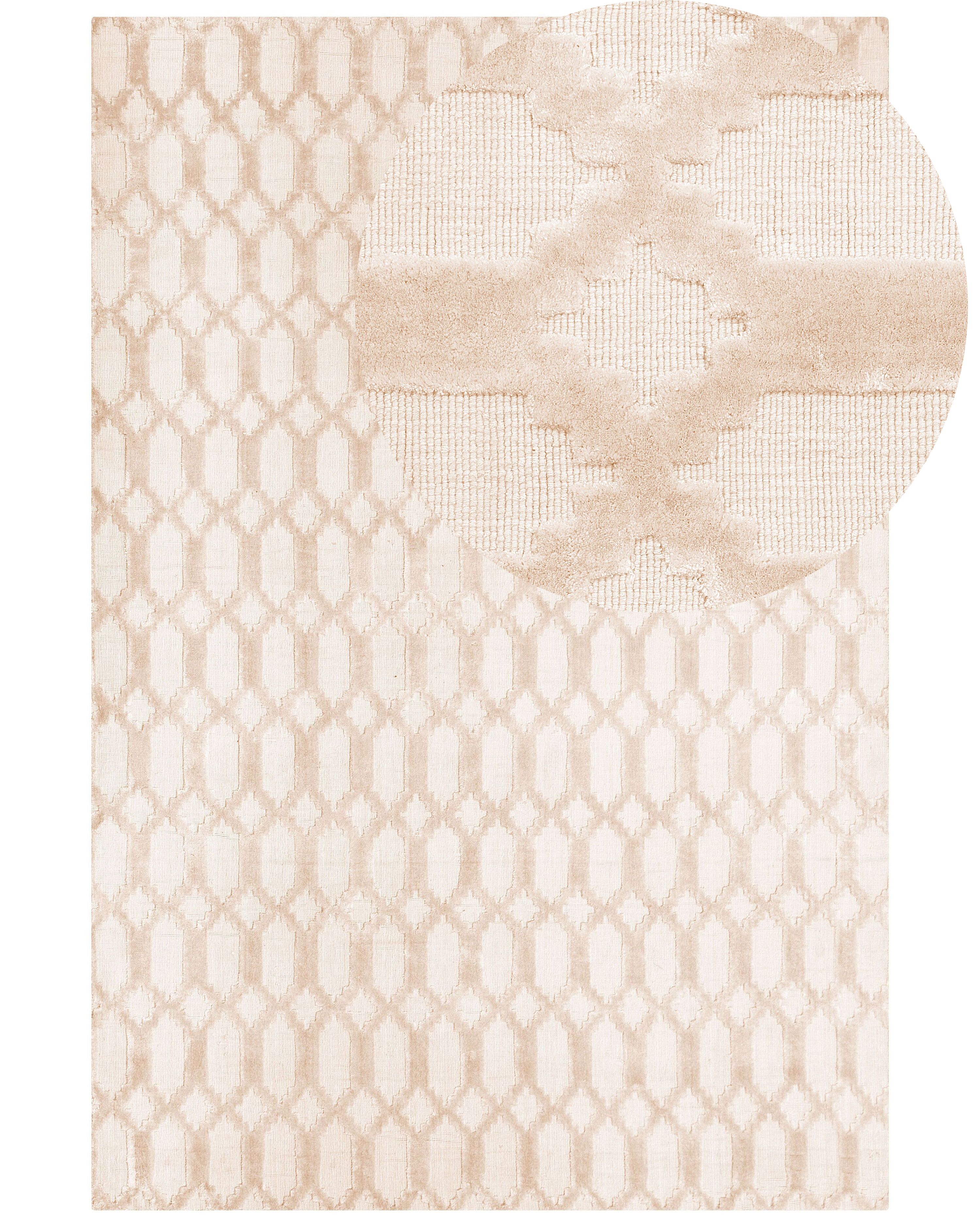 Rug CIZRE Beige 160 x 230 cm Viscose