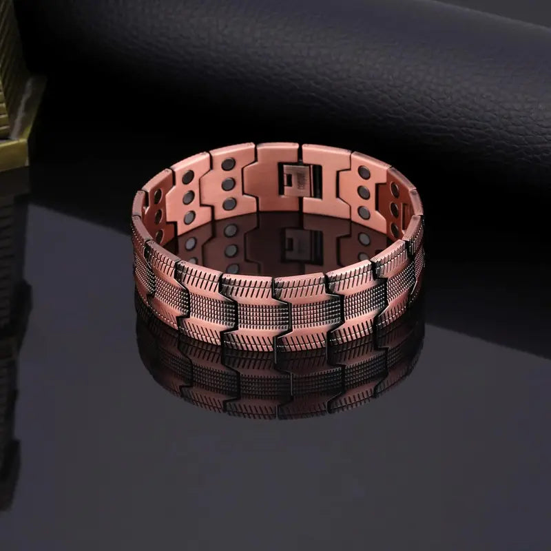 Elegante Heren Armband van 99,99% Puur Koper met Magnetische Therapie voor Energie en Welzijn