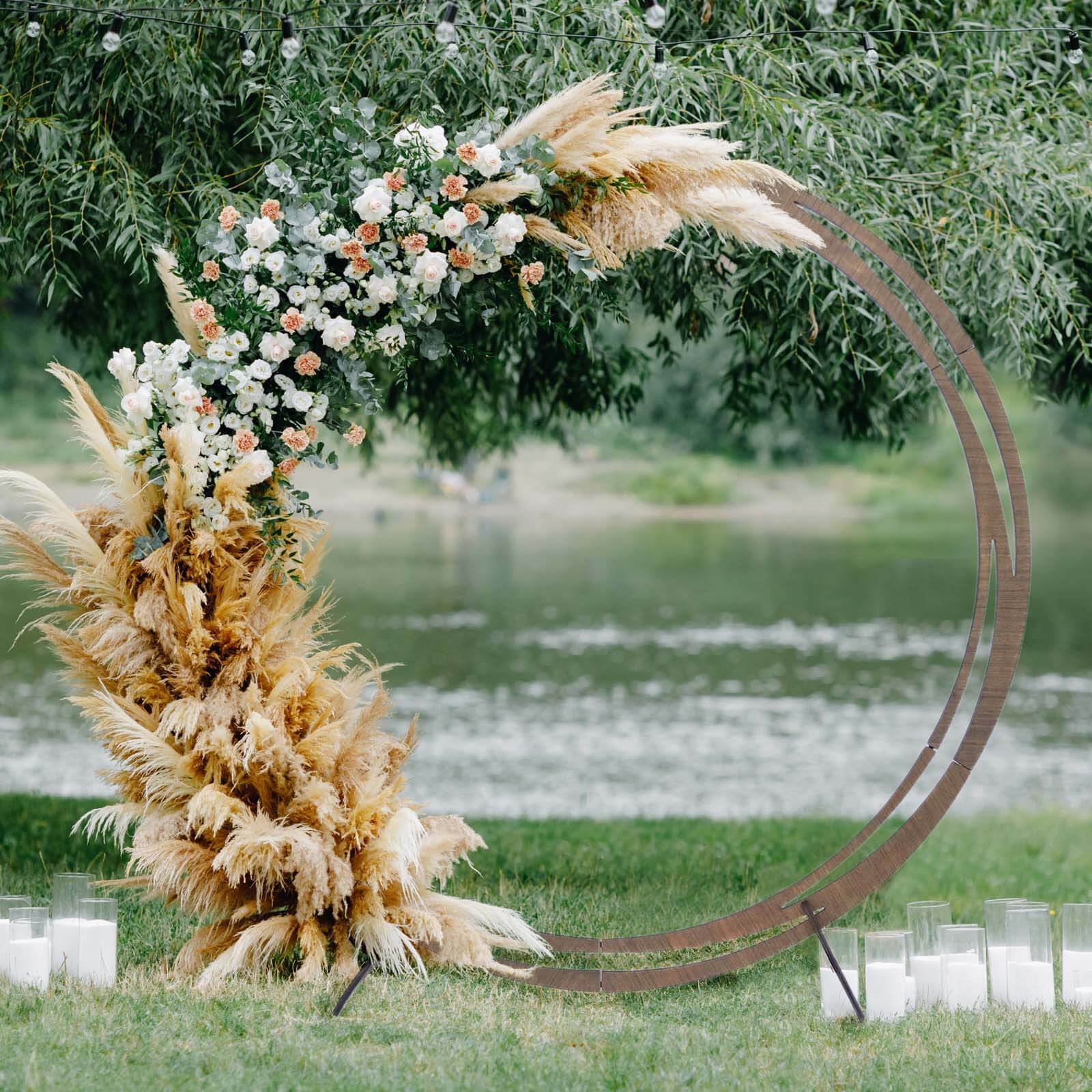 Efavormart 7FT Rustic Square Wedding Arch Wooden Backdrop Stand, Wedding Ceremony Arch - Brown - Image 49