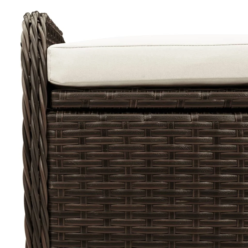 vidaXL Storage Bench with Cushion Outdoor Garden Seat Furniture Poly Rattan - Image 59
