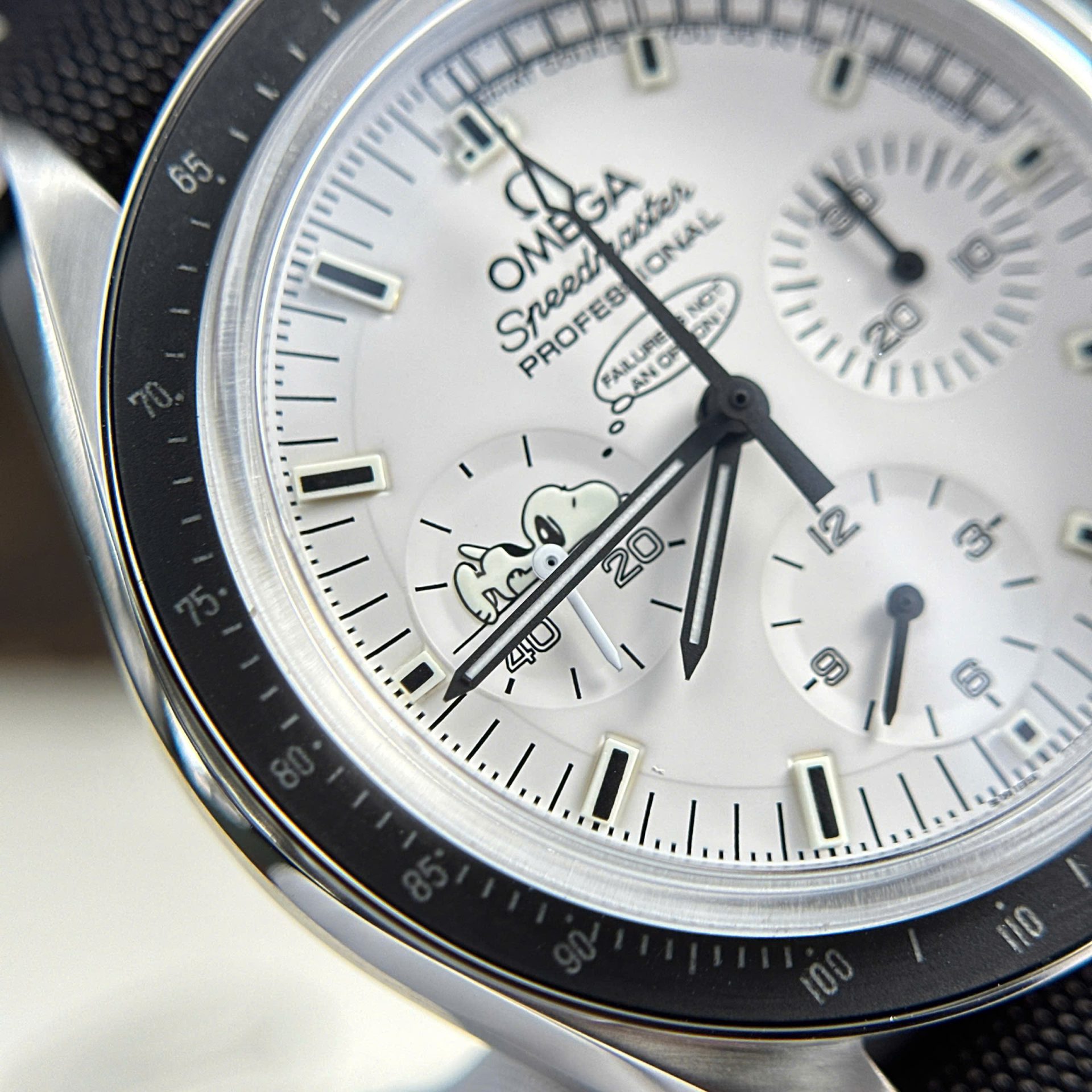 Omega Speedmaster Apollo 13 Silver Snoopy Luxury Imitation Watches Fabic Strap OM Factory 42mm - Top club