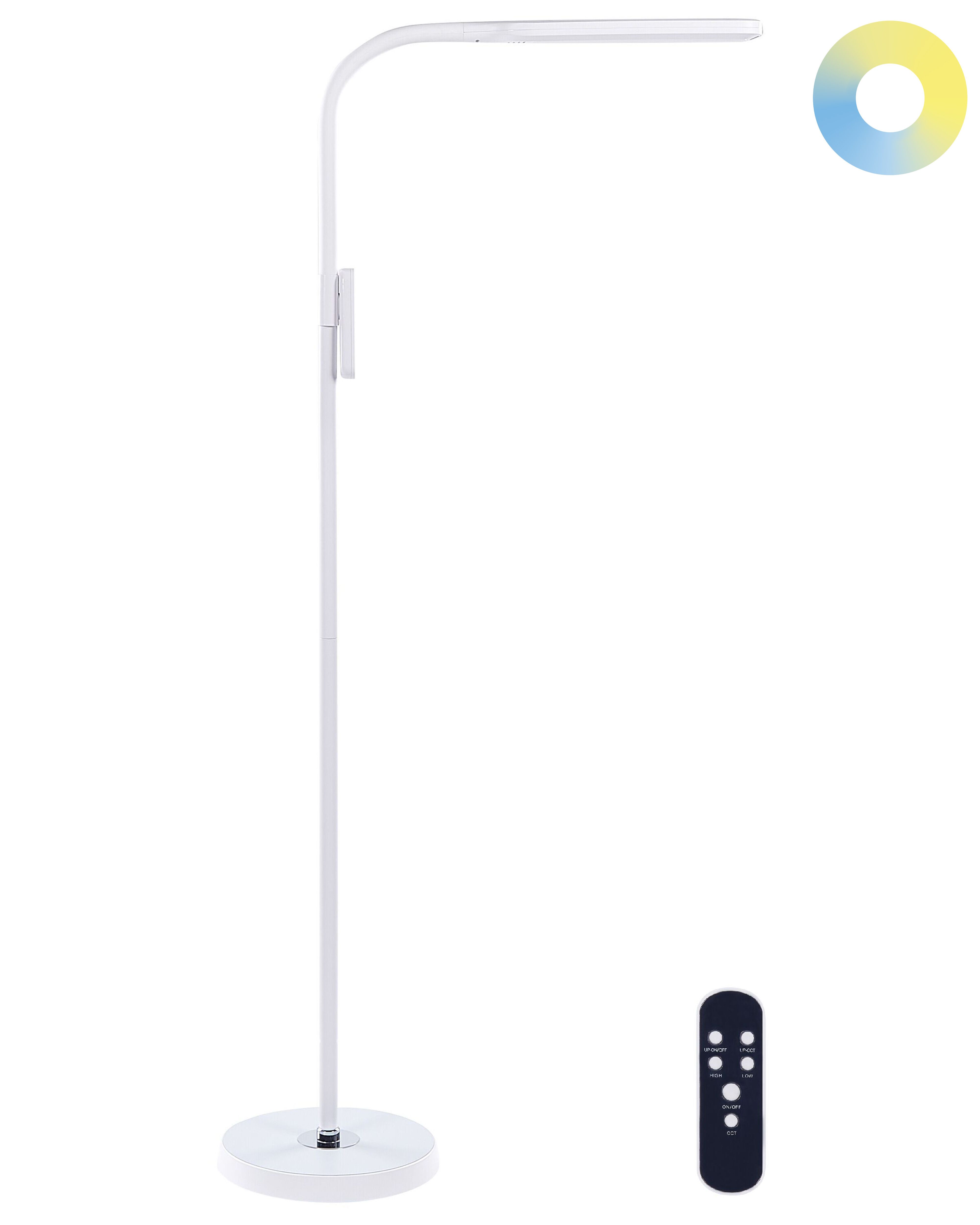 LED Floor Lamp ARIES with Remote with Dimmer Metal White