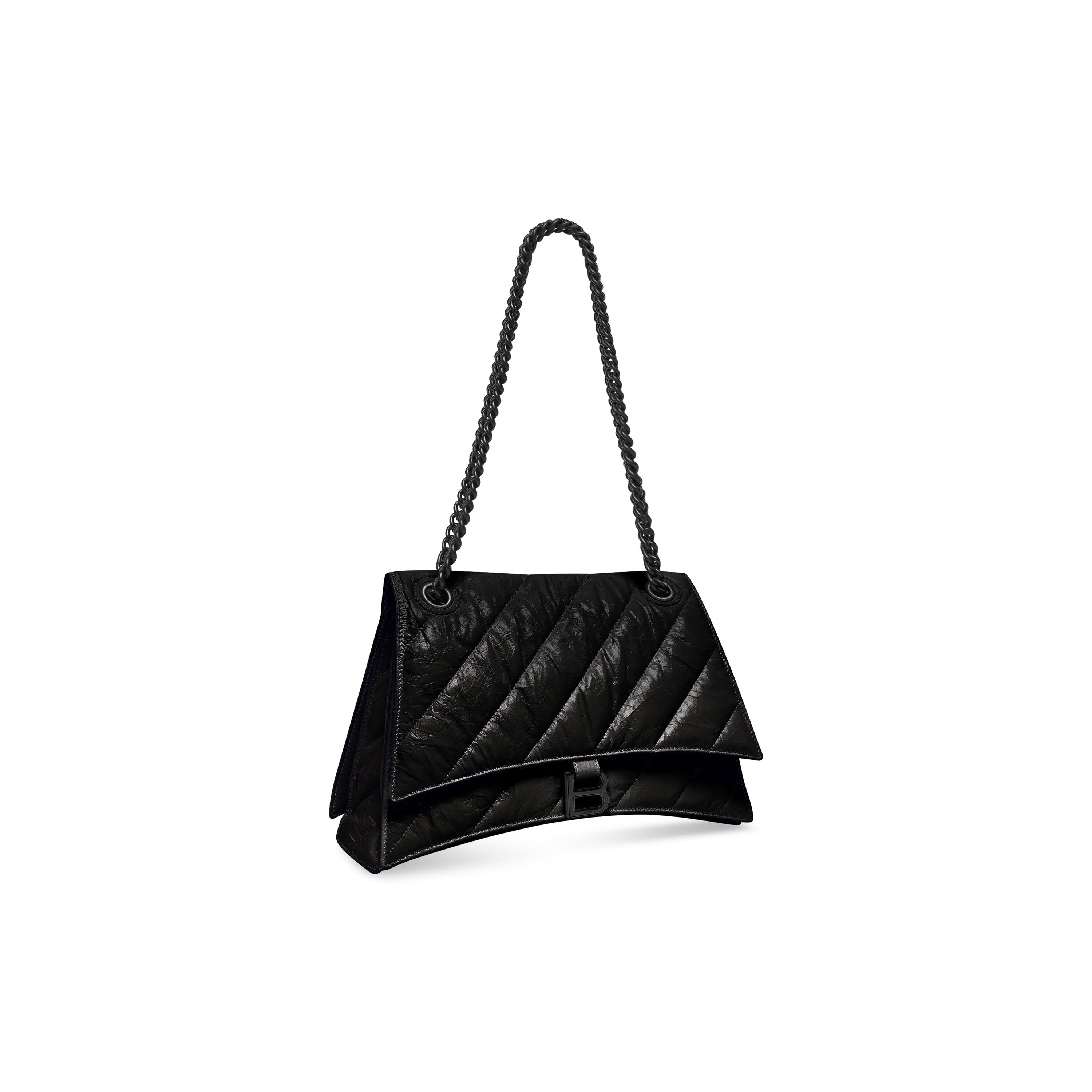 WOMEN'S CRUSH MEDIUM CHAIN BAG QUILTED IN BLACK - Replicaclubs