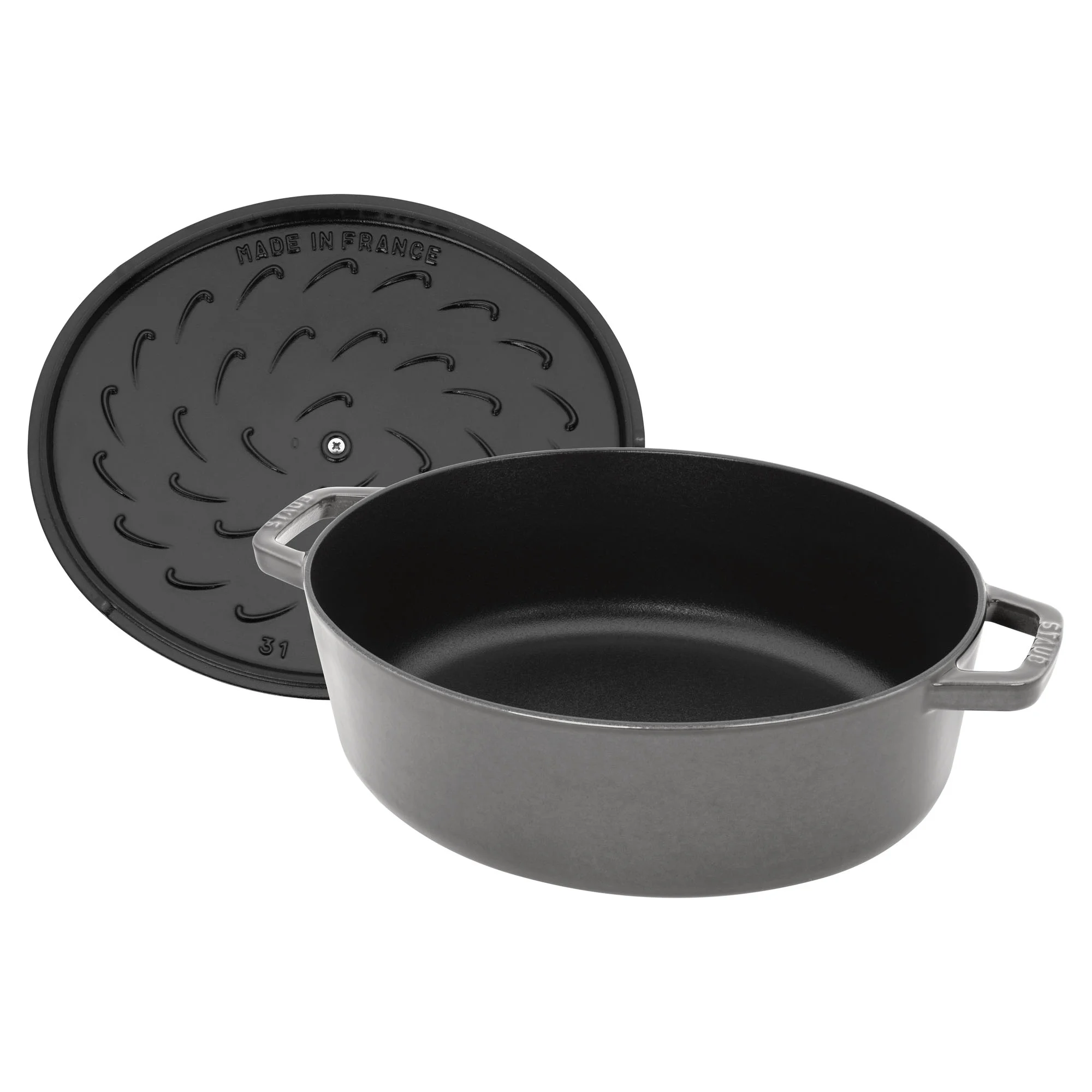 Staub Cast Iron 6.25-qt Shallow Oval Dutch Oven - Citron - Image 24