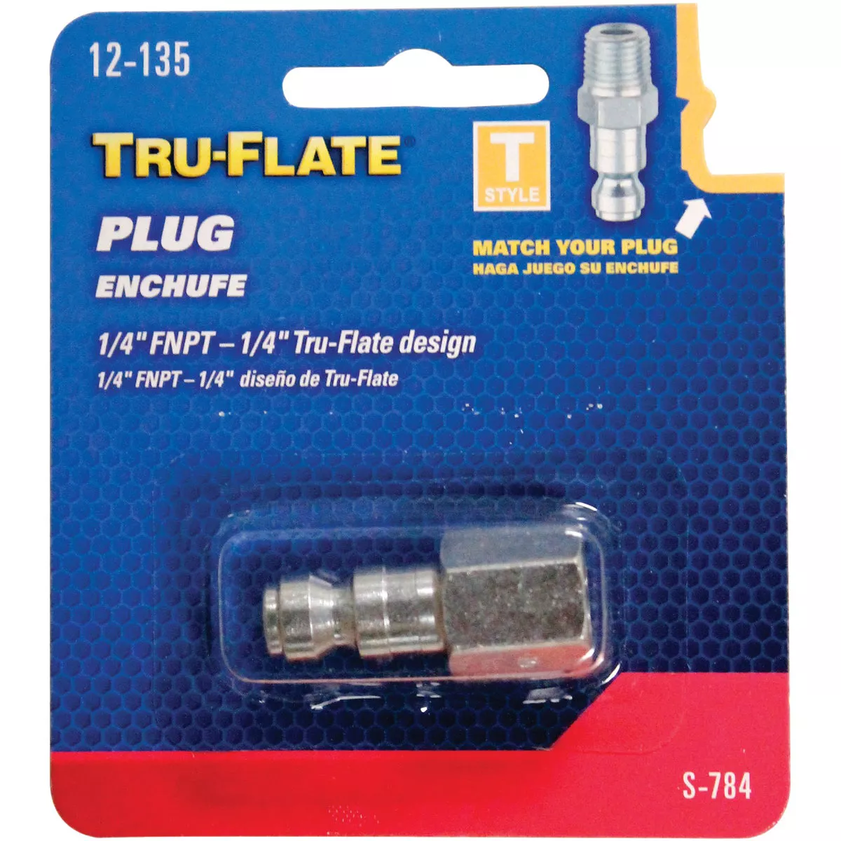Tru-Flate 1/4 In. FNPT T-Style Steel Plug