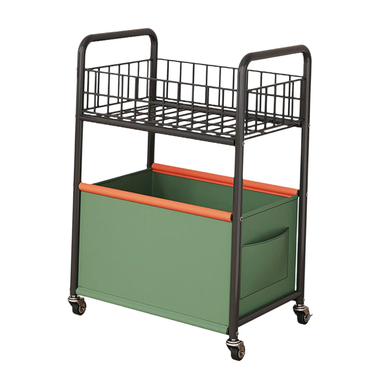 Cuticate 2-tier Rolling Utility Cart Movable Rolling Cart for Nursery Playroom Office Large