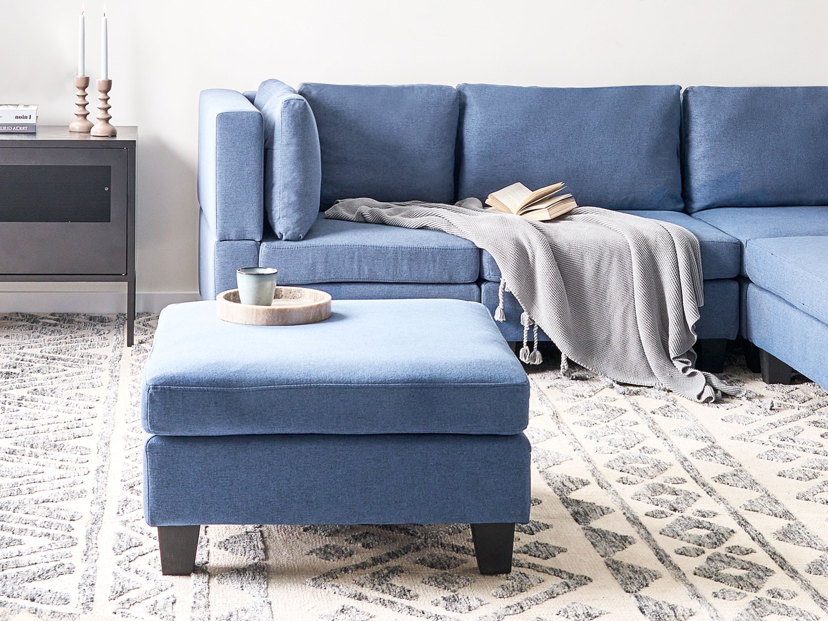 Ottoman UNSTAD Fabric Blue